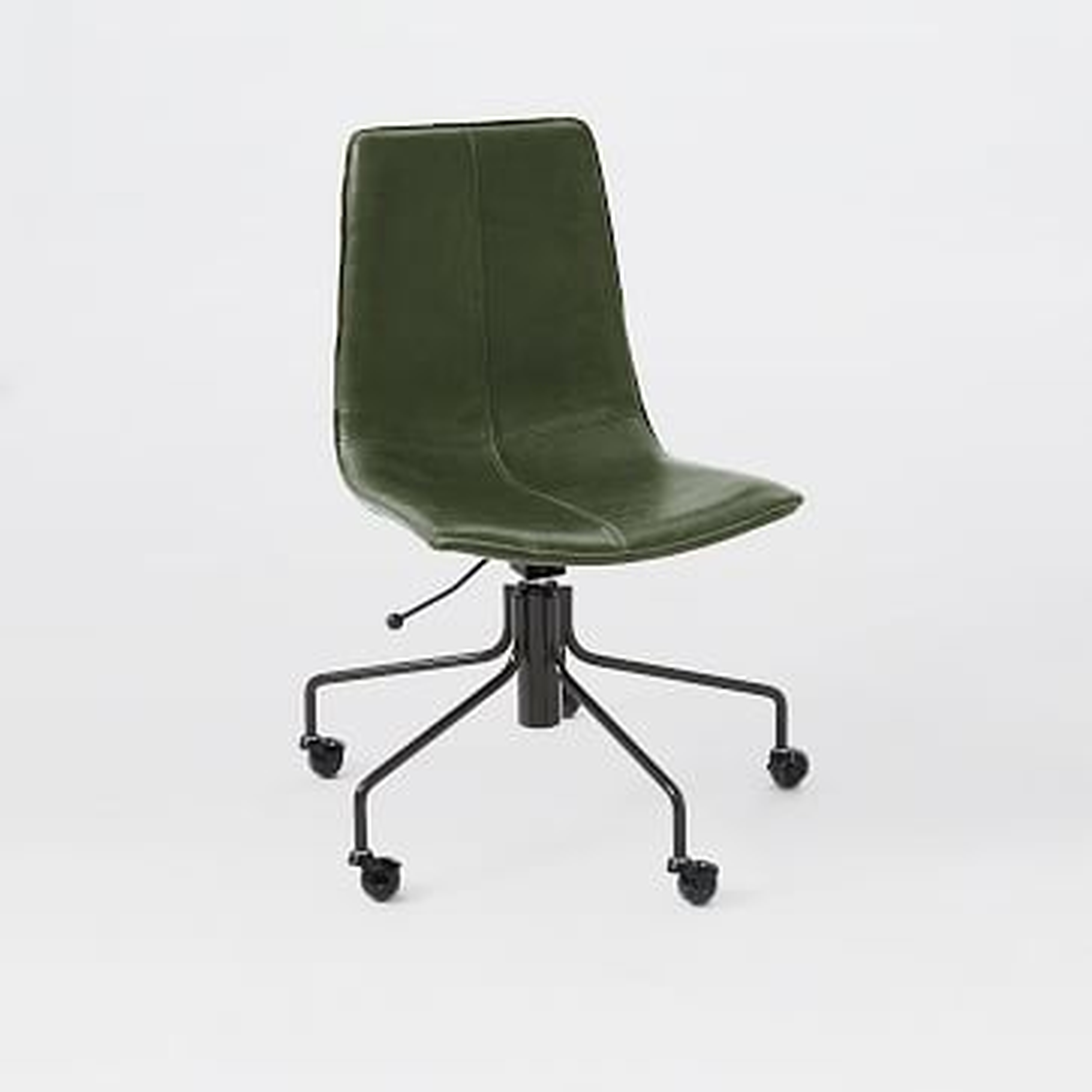 Slope Office Chair, Heritage Leather, Evergreen - West Elm