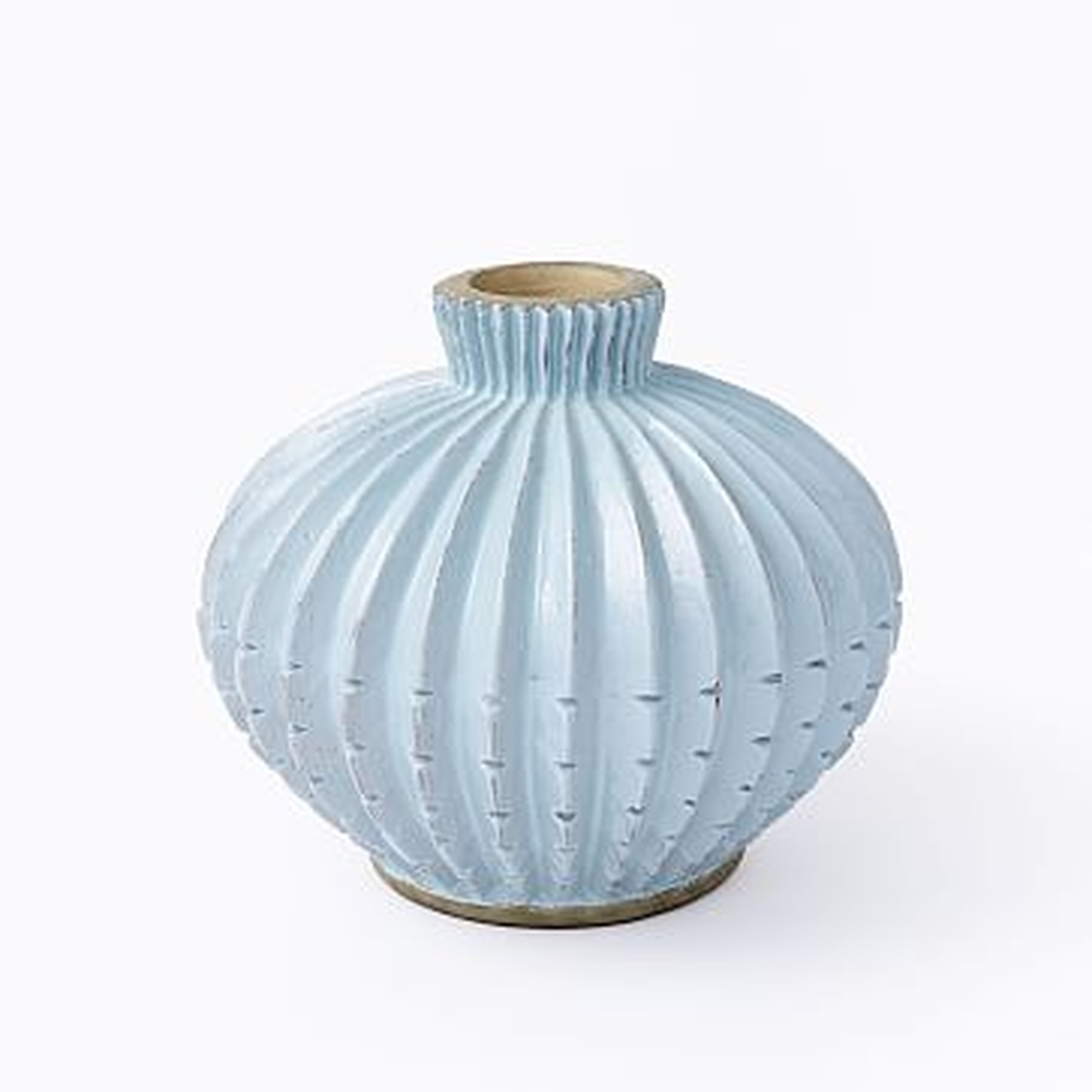 Rustic Pure Vase, Short Wide (6.5"), Light Blue - West Elm