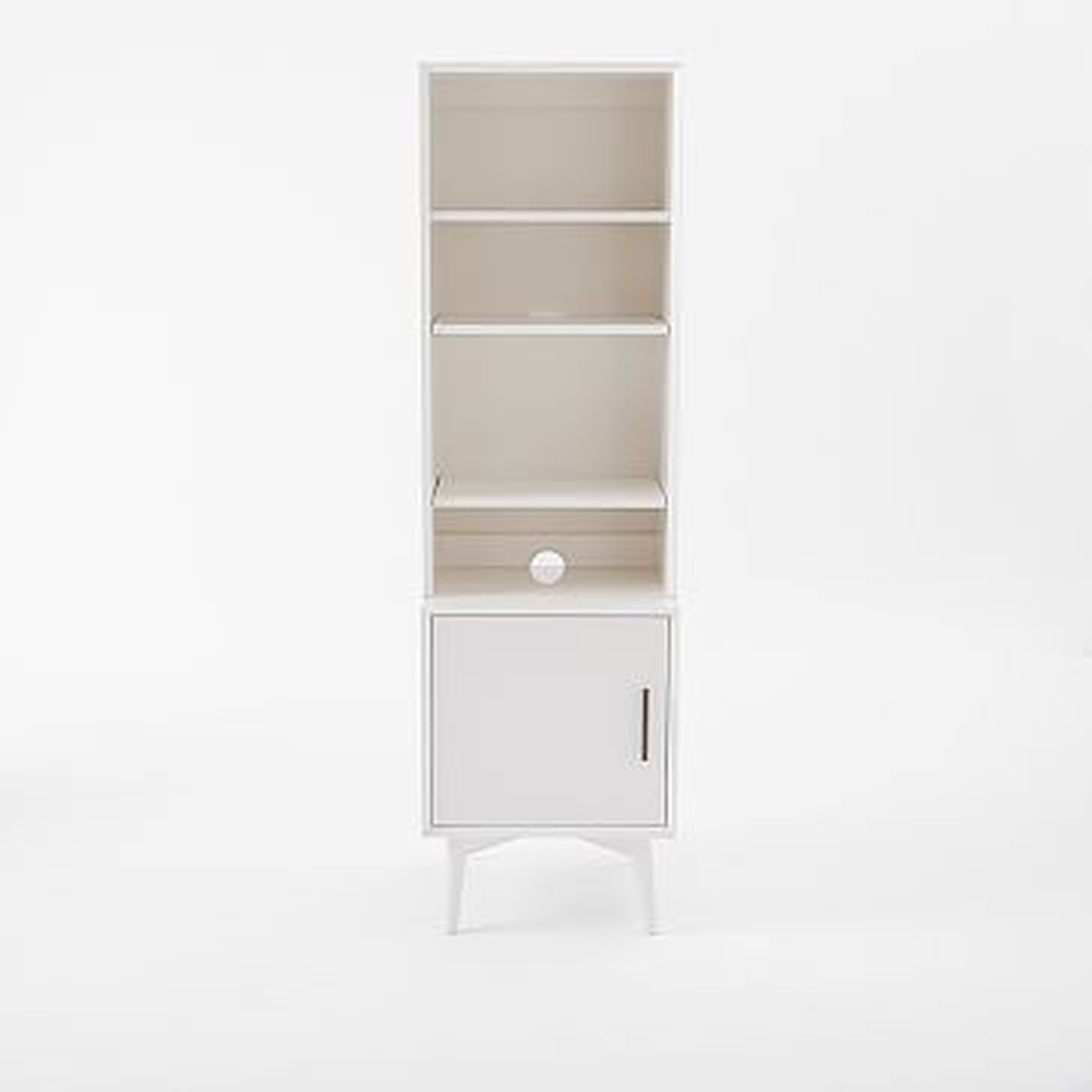 Mid-Century Bookcase with 1- Door Side Table (White) - West Elm