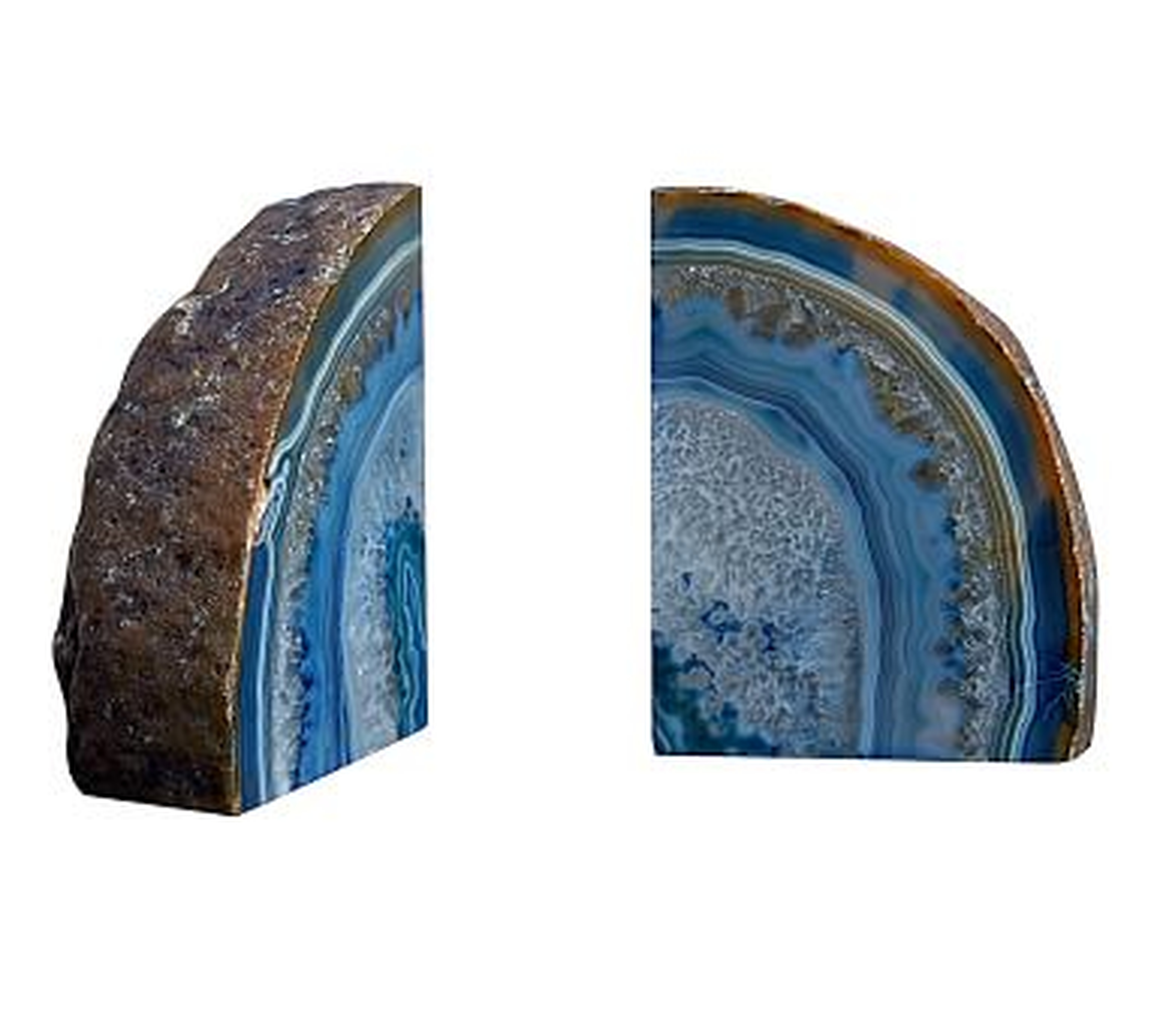 Agate Bookends, Blue - Pottery Barn
