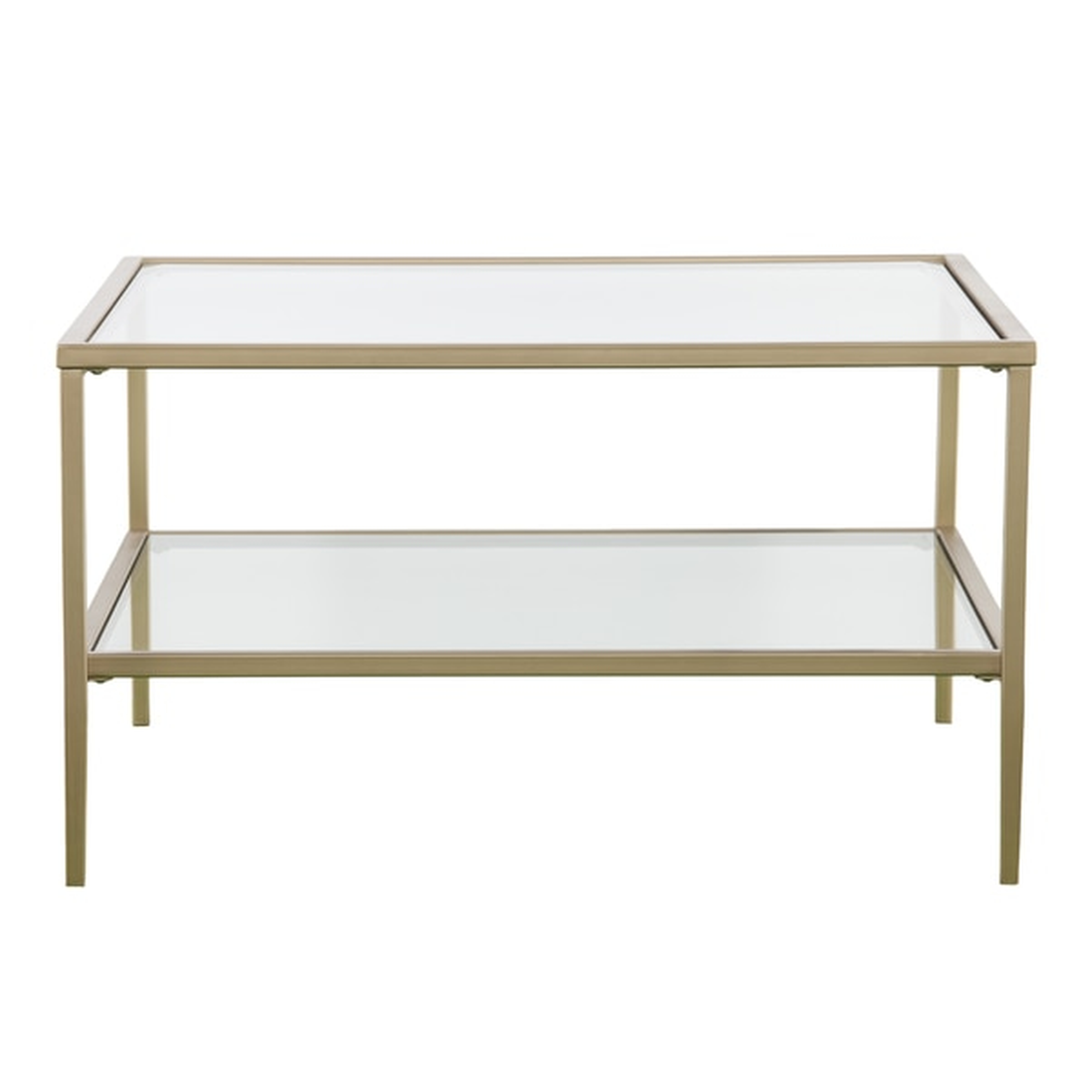 Harper Blvd Kolder Square Metal/Glass Open Shelf Cocktail Table - Gold - Overstock