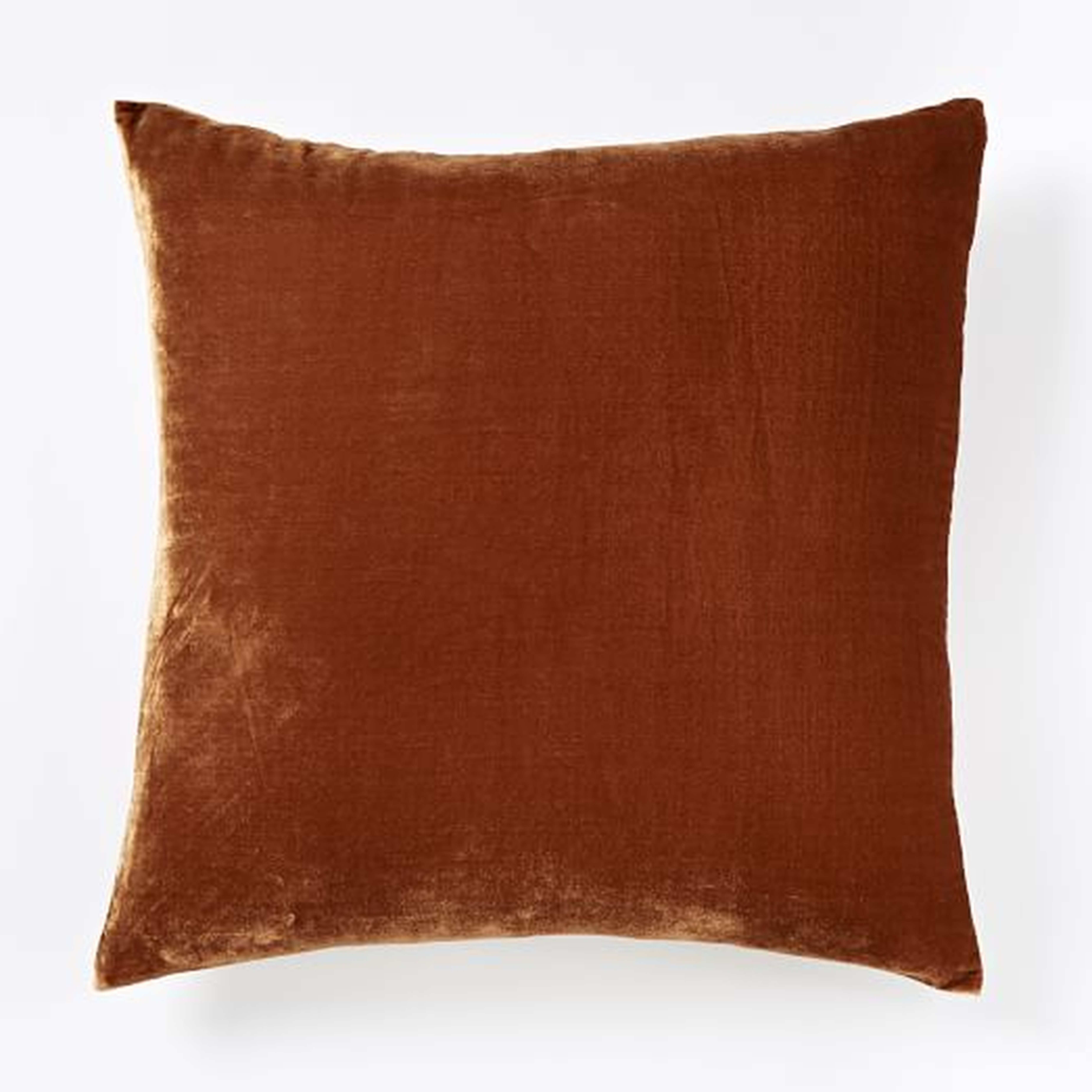 Luxe Velvet Square Pillow Cover - Copper - West Elm