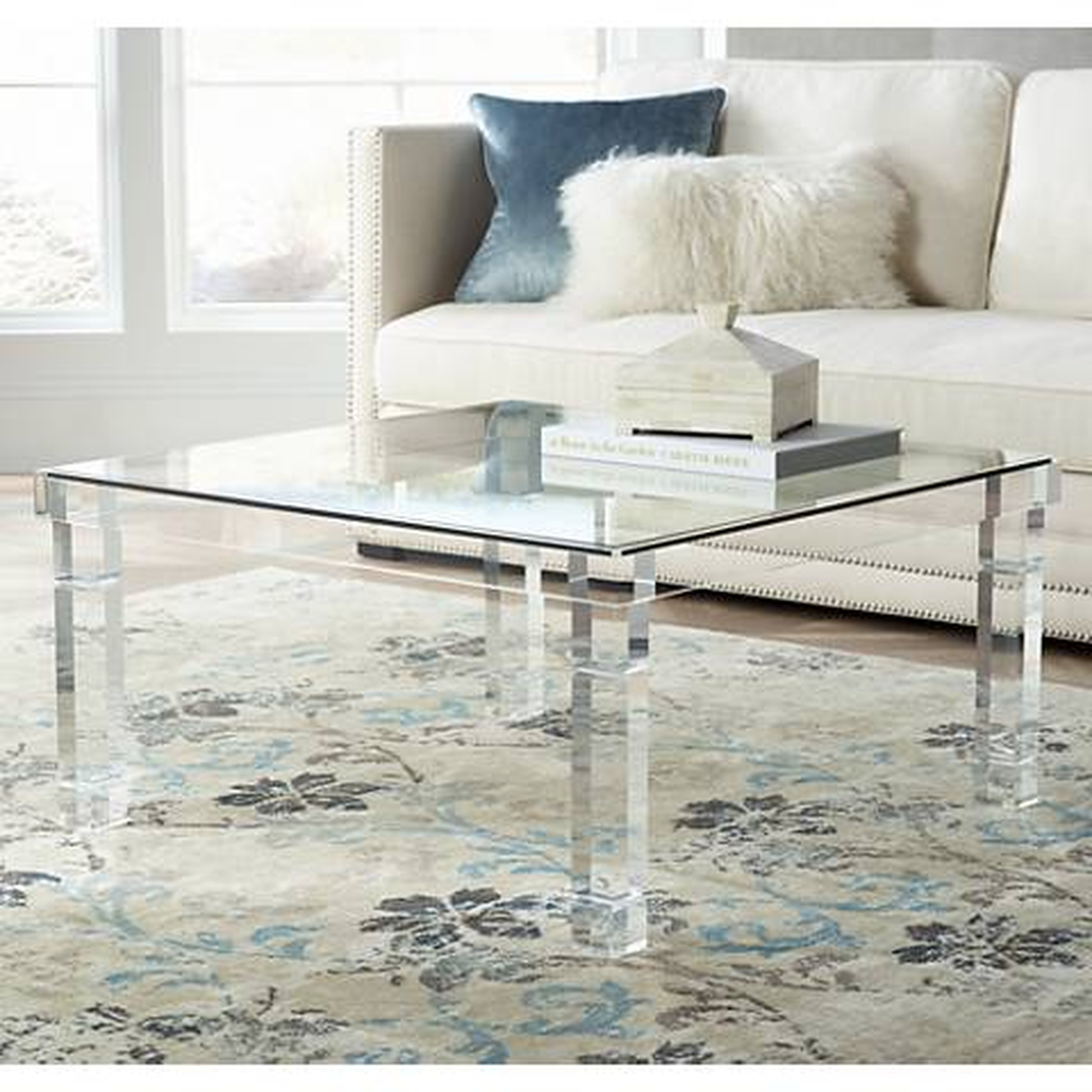 Bristol Square Acrylic Coffee Table clear - Lamps Plus
