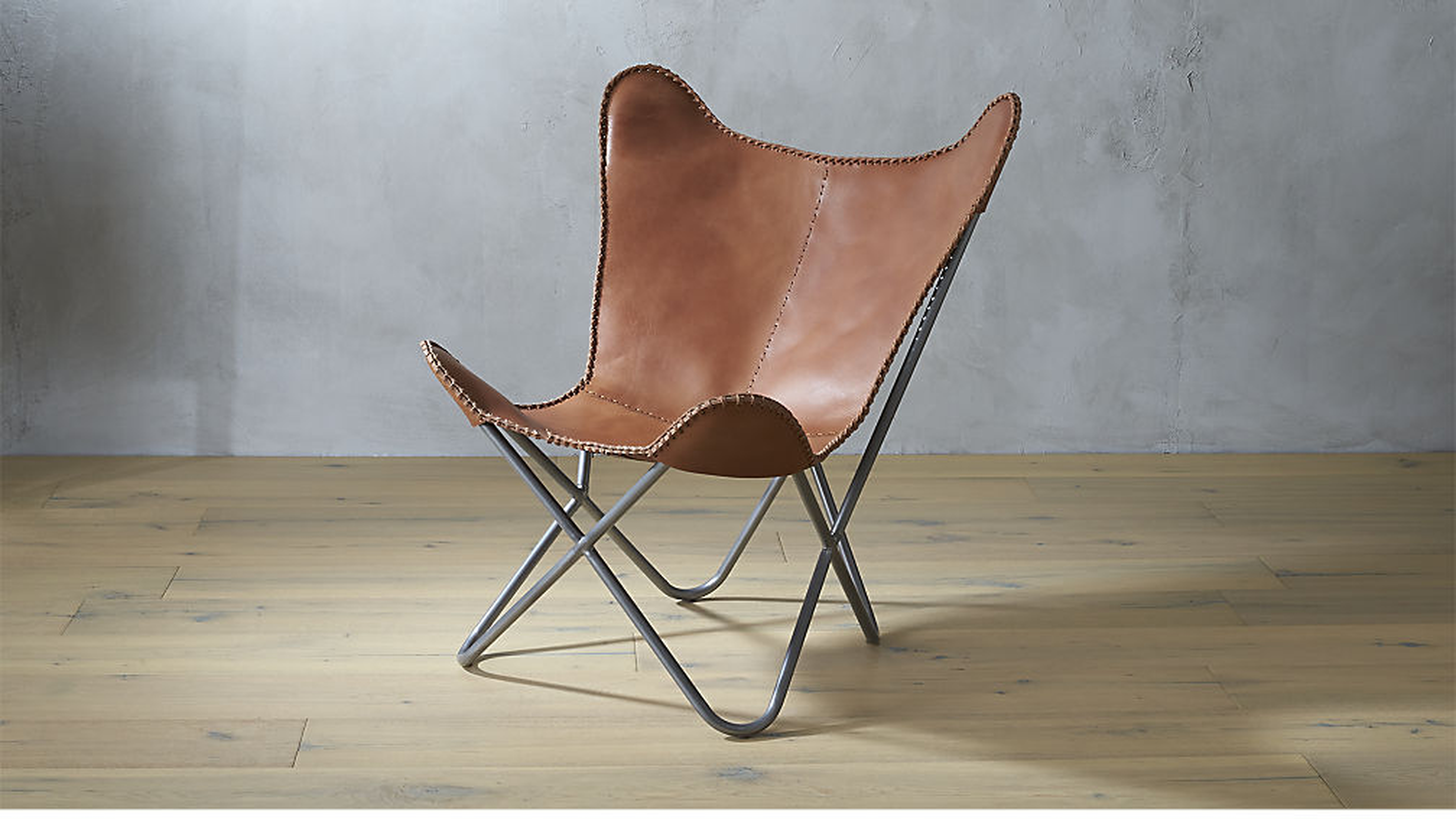 1938 tobacco leather butterfly chair - CB2