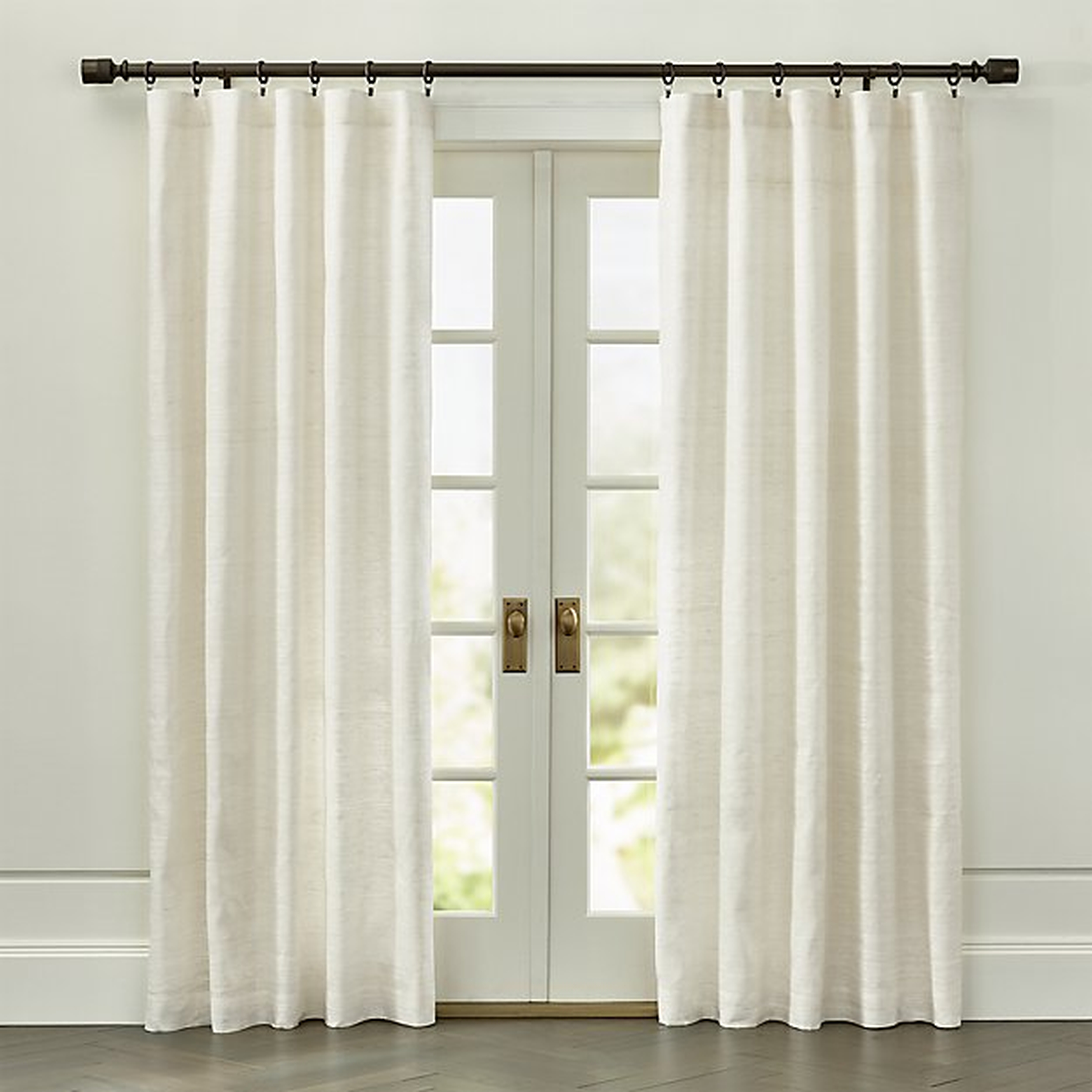 Silvana Ivory Silk 48"x96" Curtain Panel - Crate and Barrel