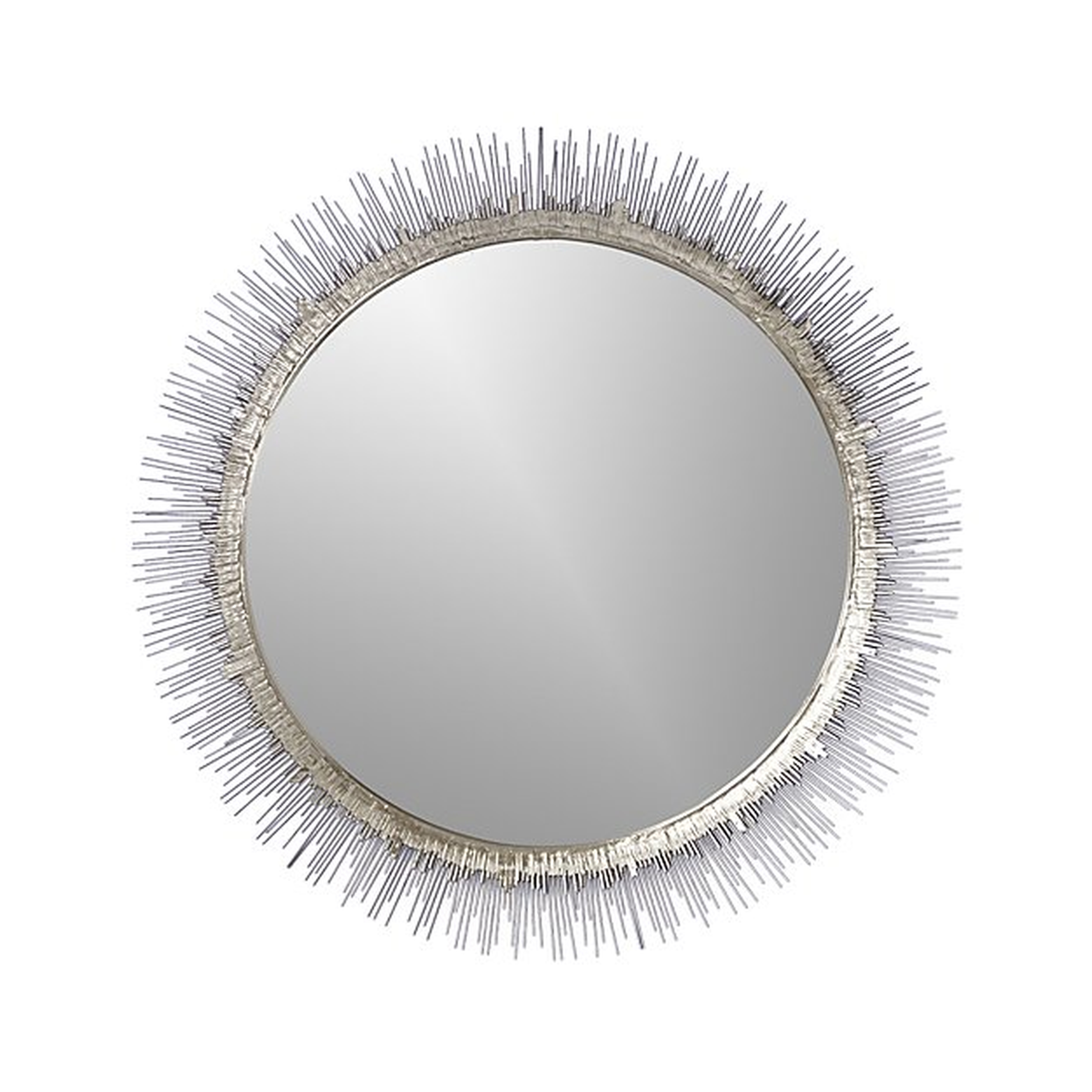 Clarendon Large Round Silver Wall Mirror - Crate and Barrel
