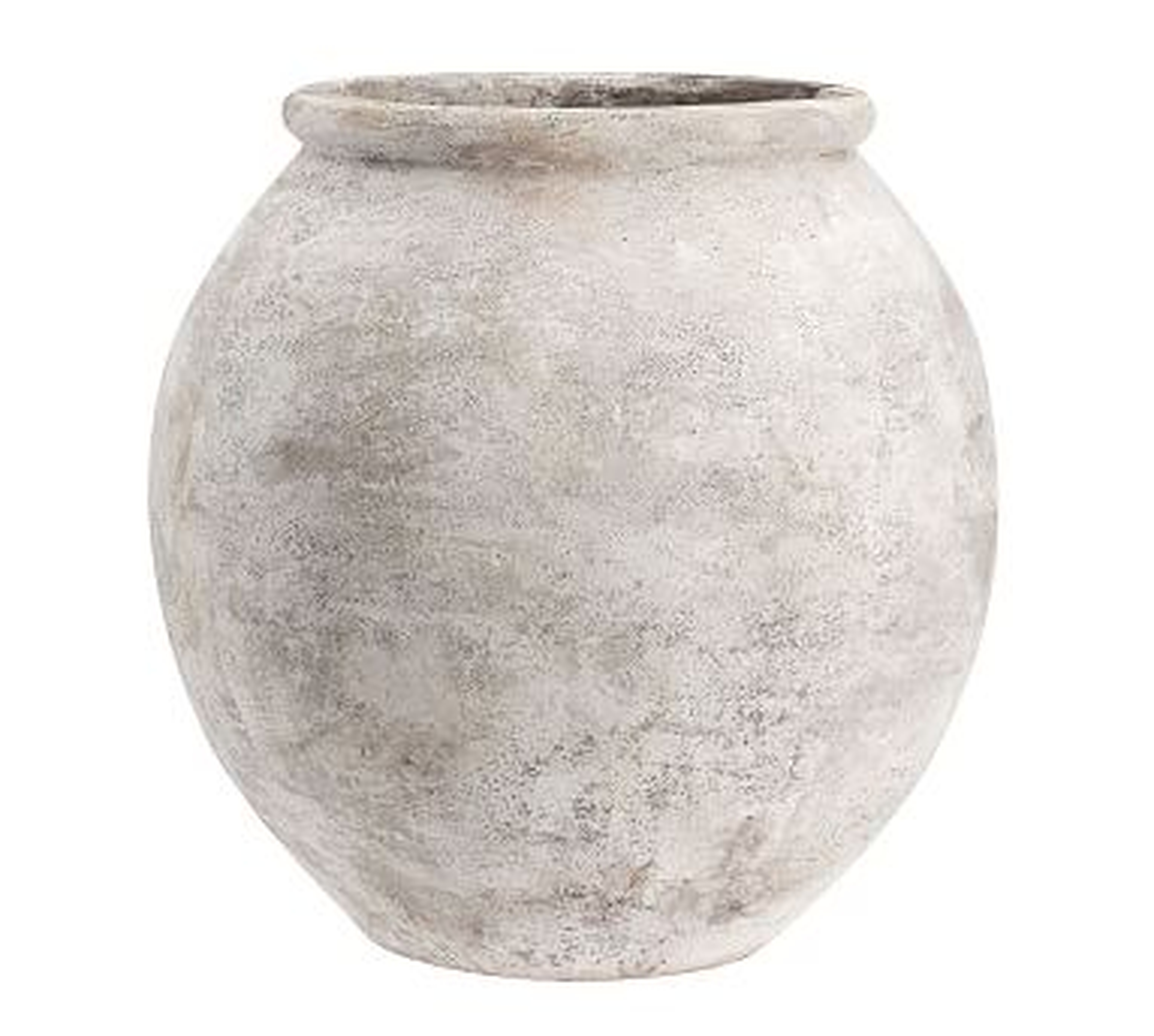 Eclectic Ivory Ceramic Faux Stone Vase, X-Large - Pottery Barn