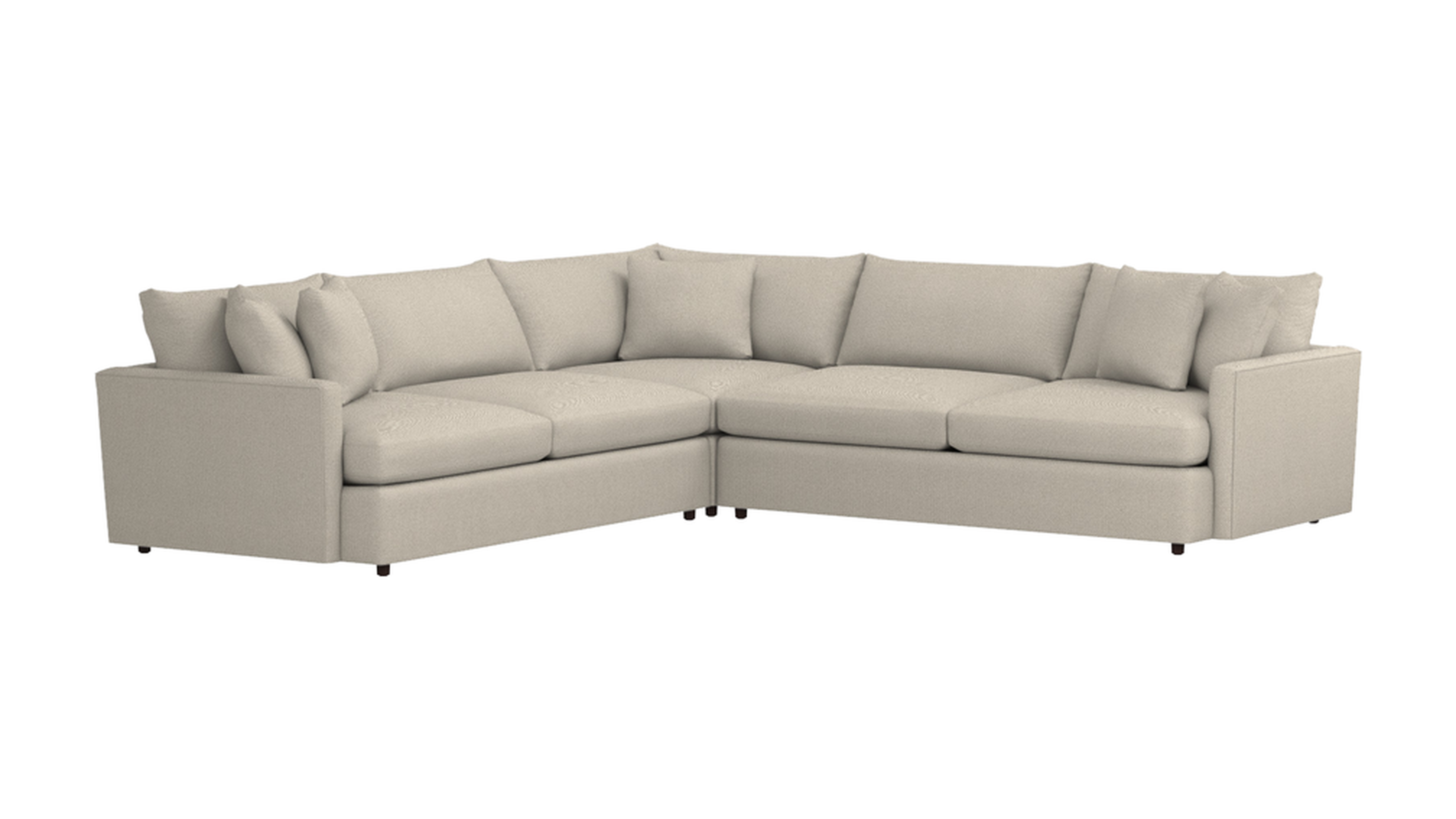 Lounge II 3-Piece Sectional Sofa - Taft, Cement - Crate and Barrel