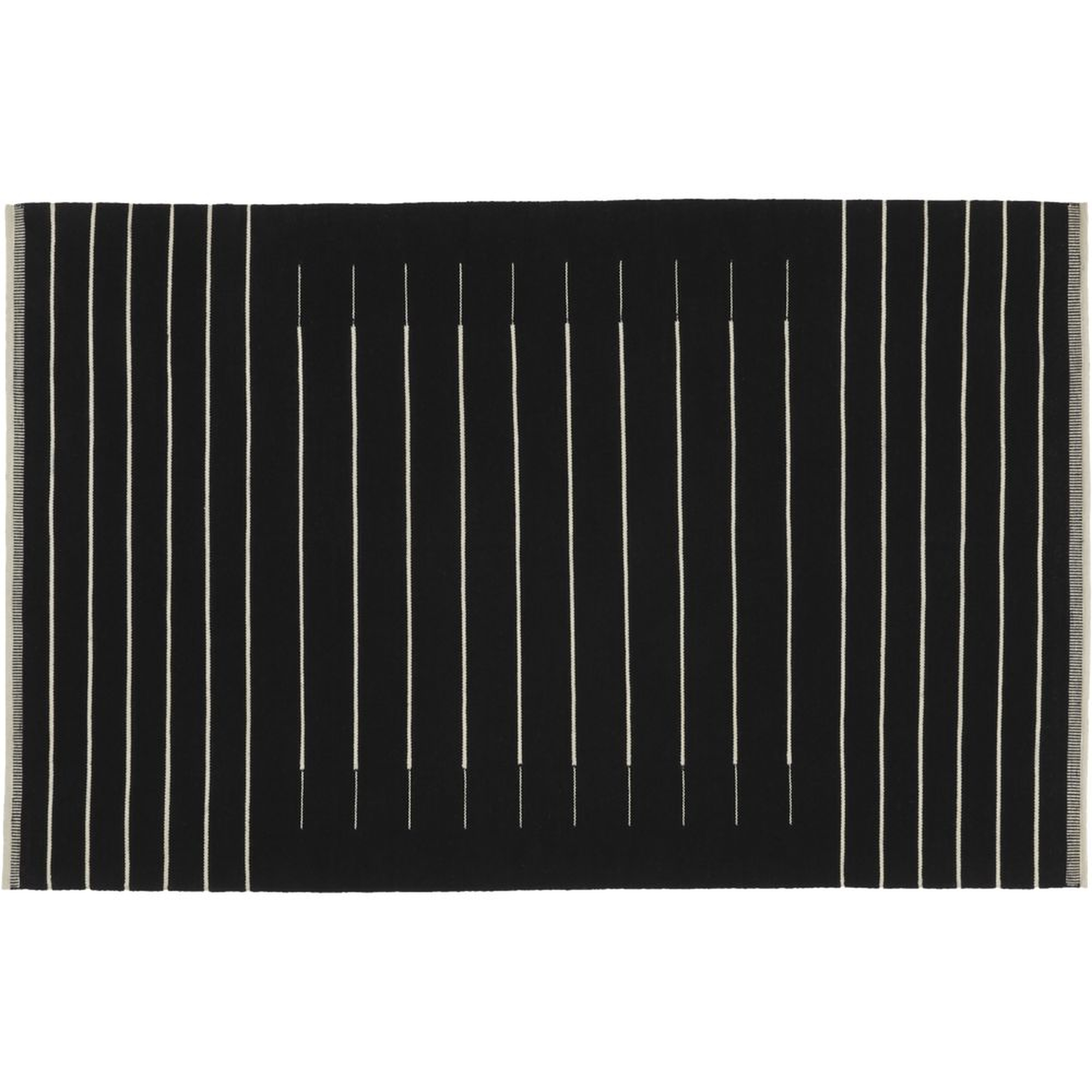 black with white stripe rug - 6'x9' - CB2