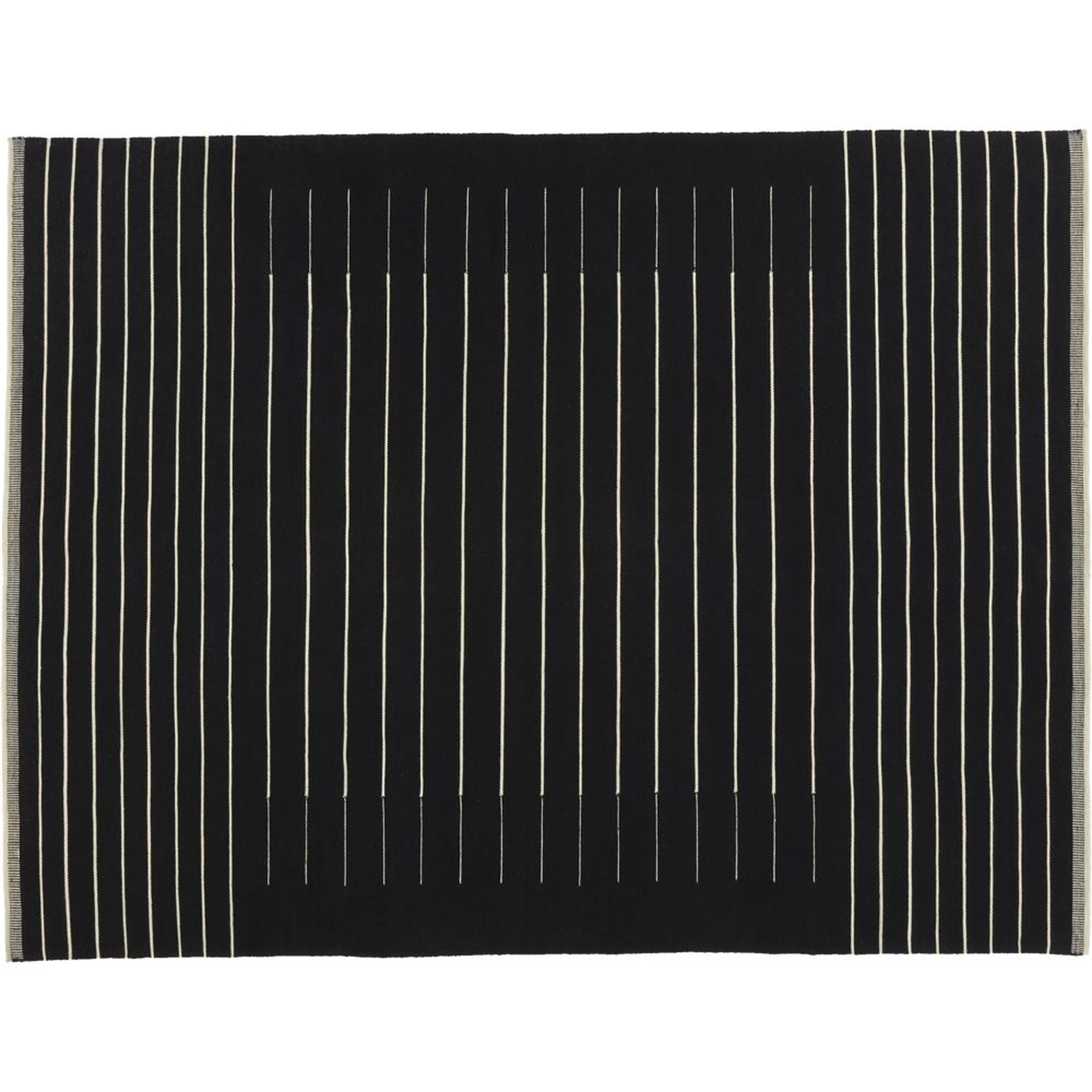 black with white stripe rug 9'x12' - CB2