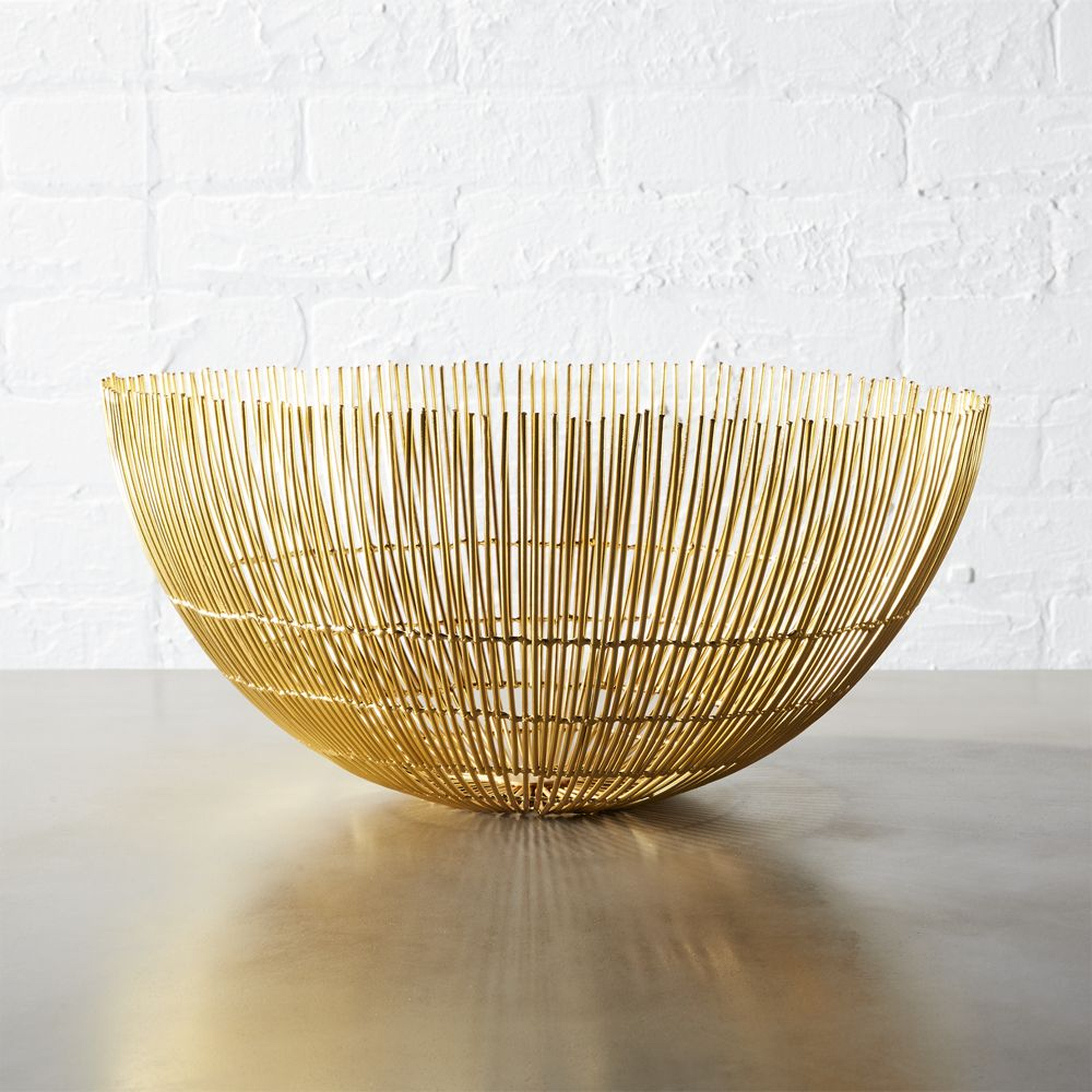 soleil large brass wire bowl - CB2