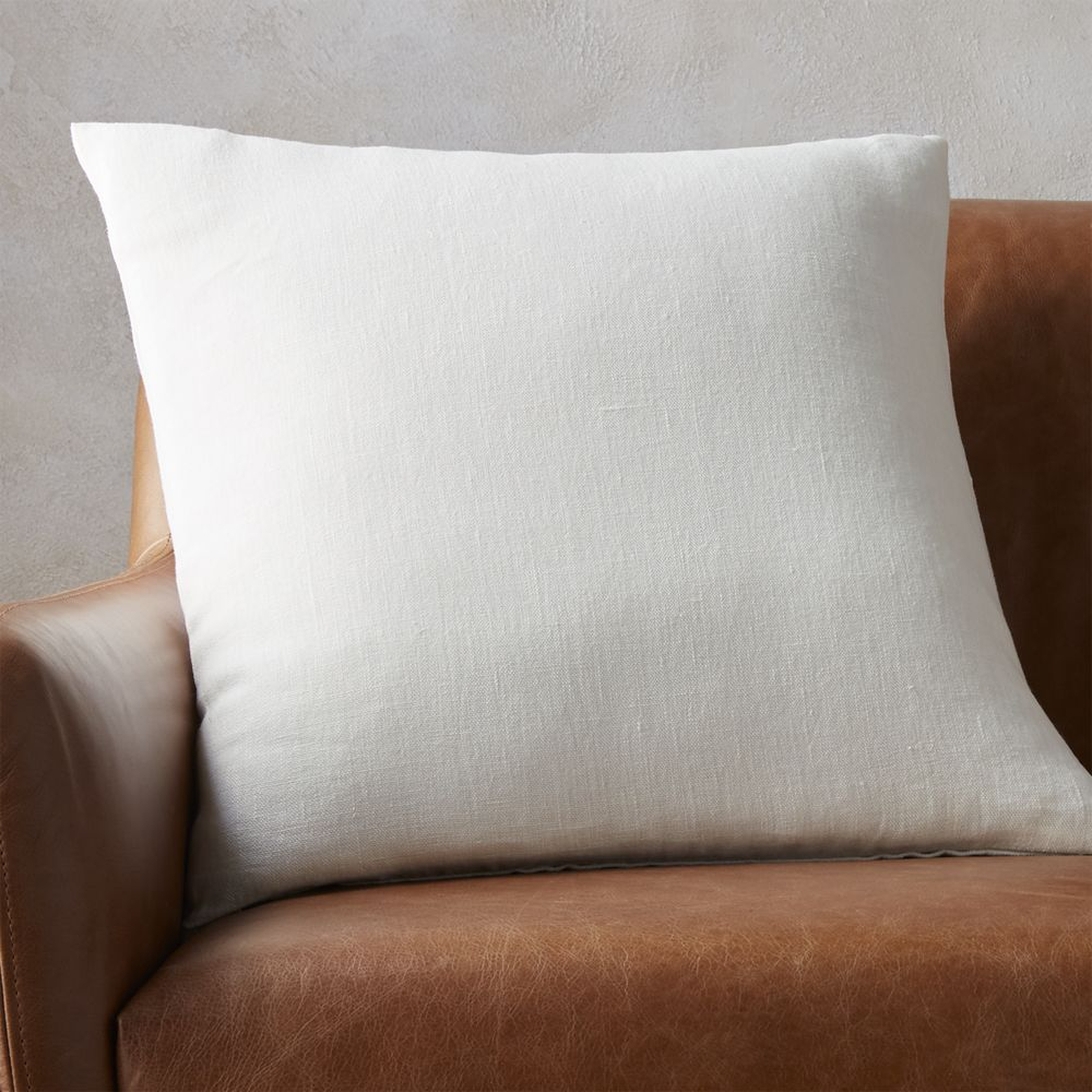 20" linon white pillow with feather-down insert - CB2
