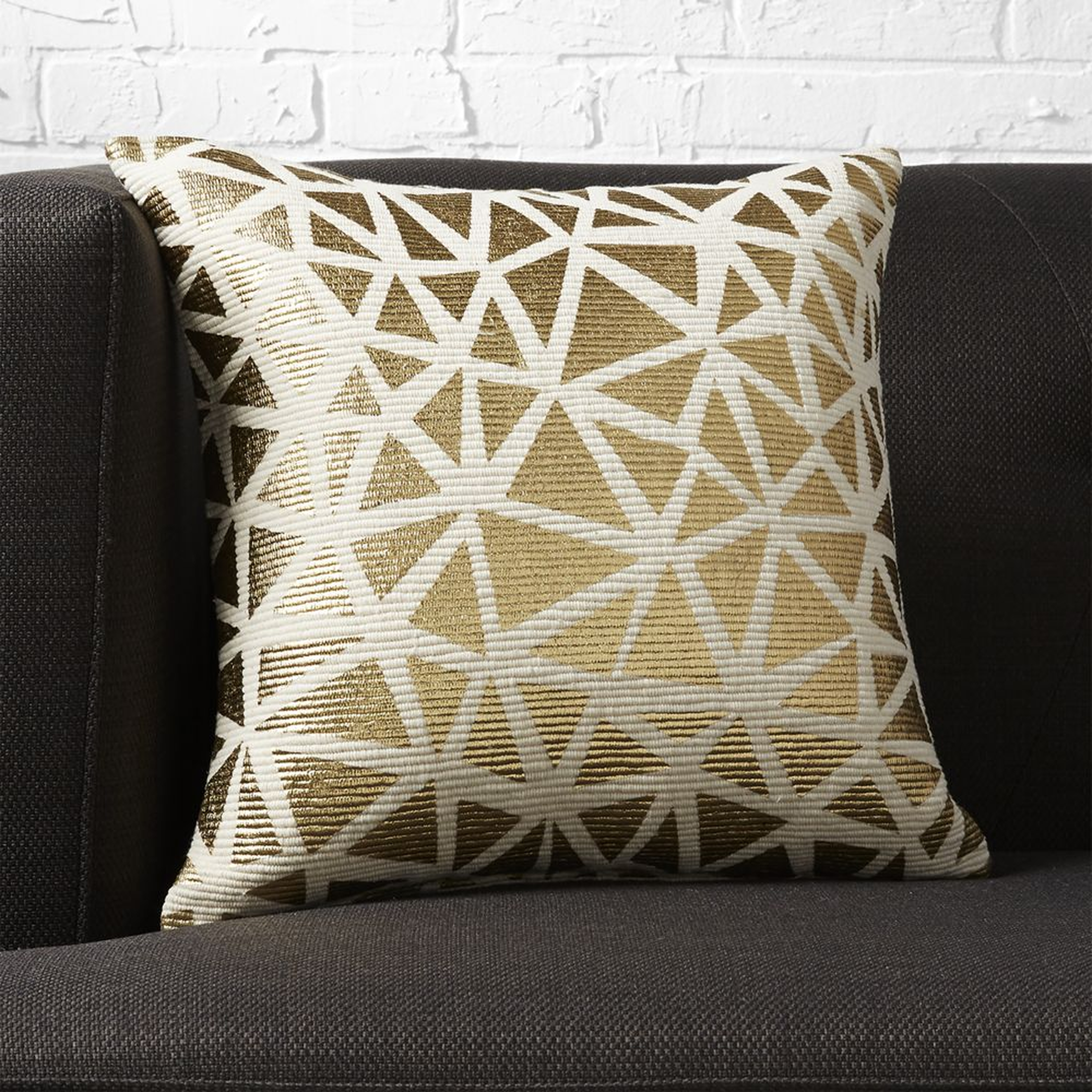 "16"" soiree natural pillow with feather-down insert" - CB2