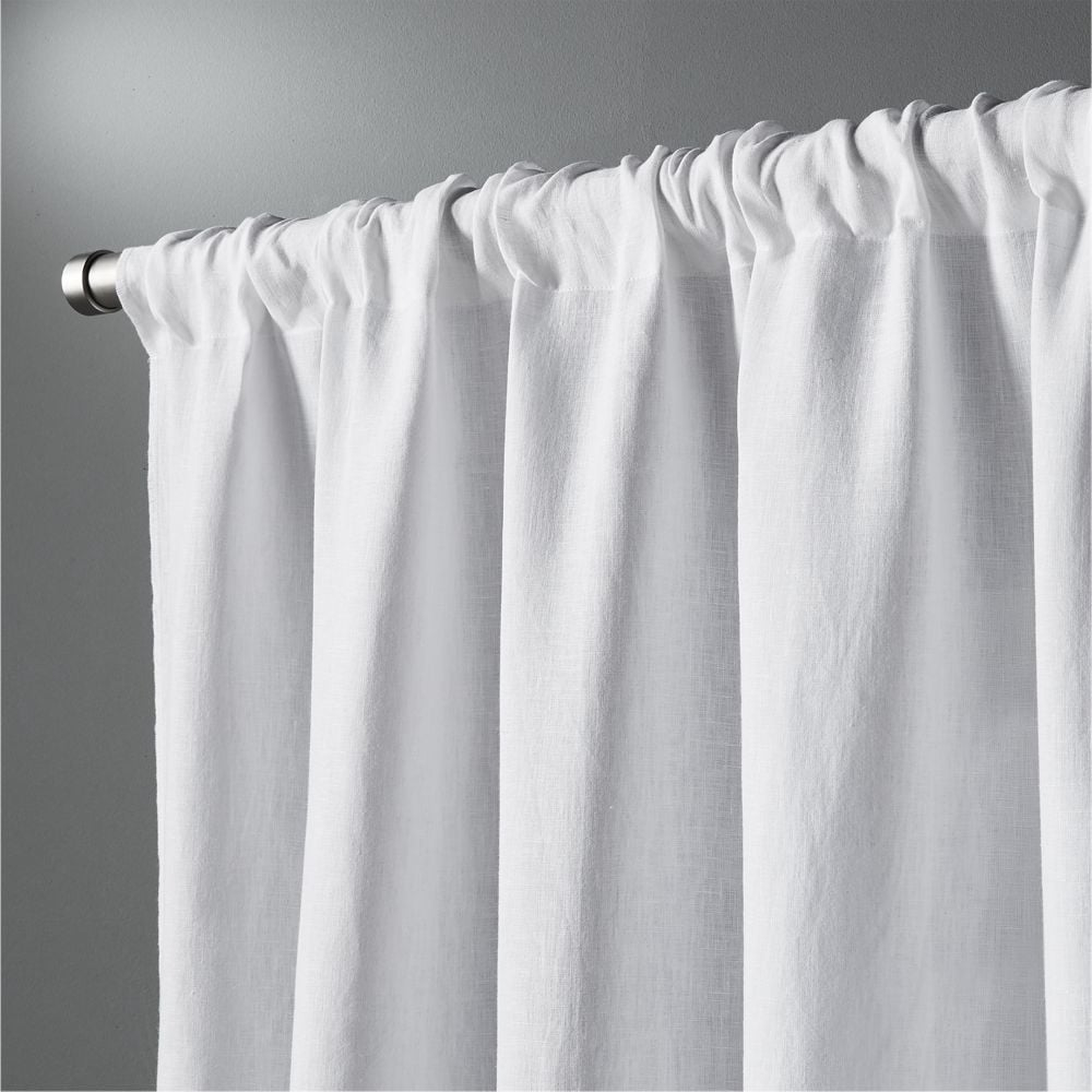 White Linen Curtain Panel 48"x96" - CB2