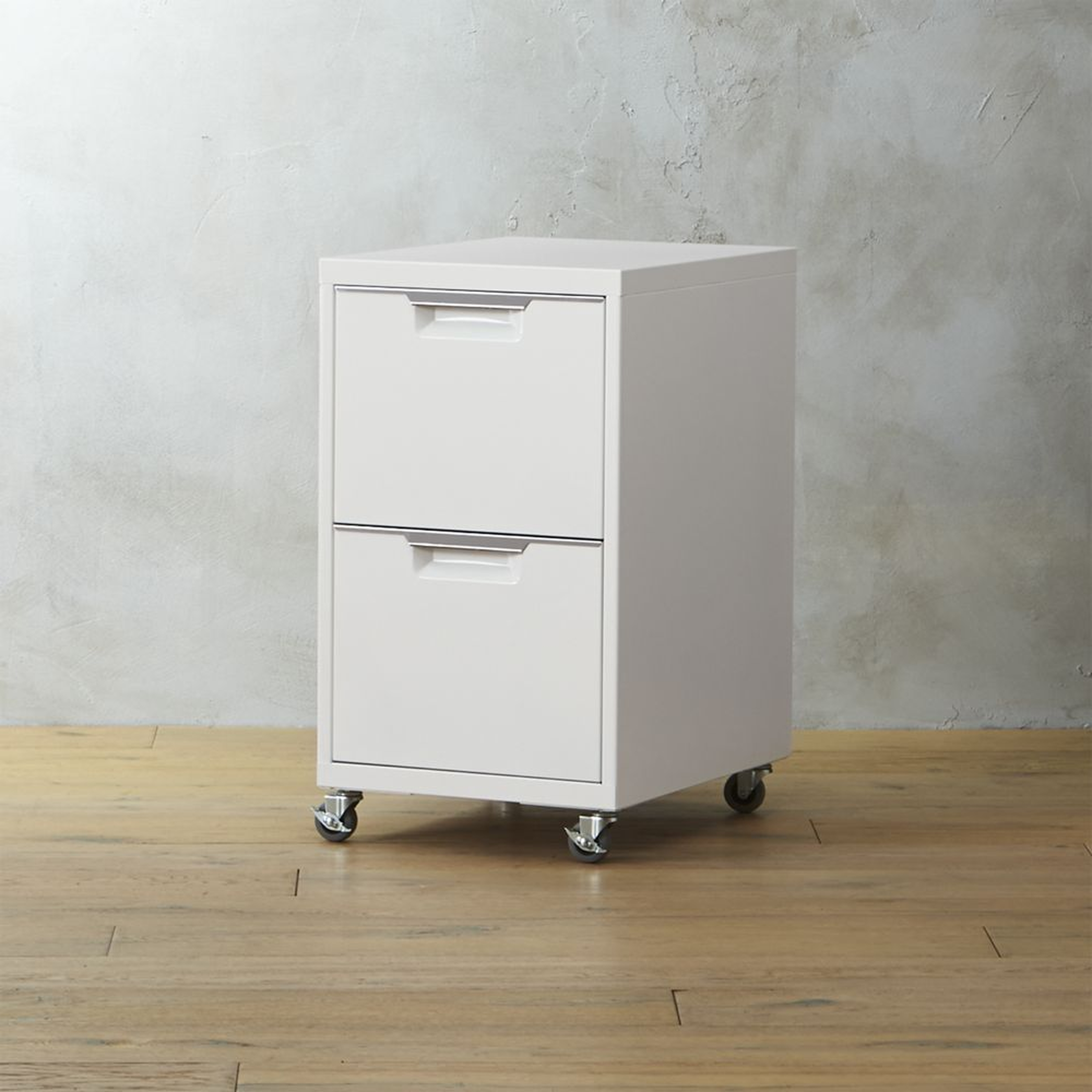 TPS white 2-drawer filing cabinet - CB2