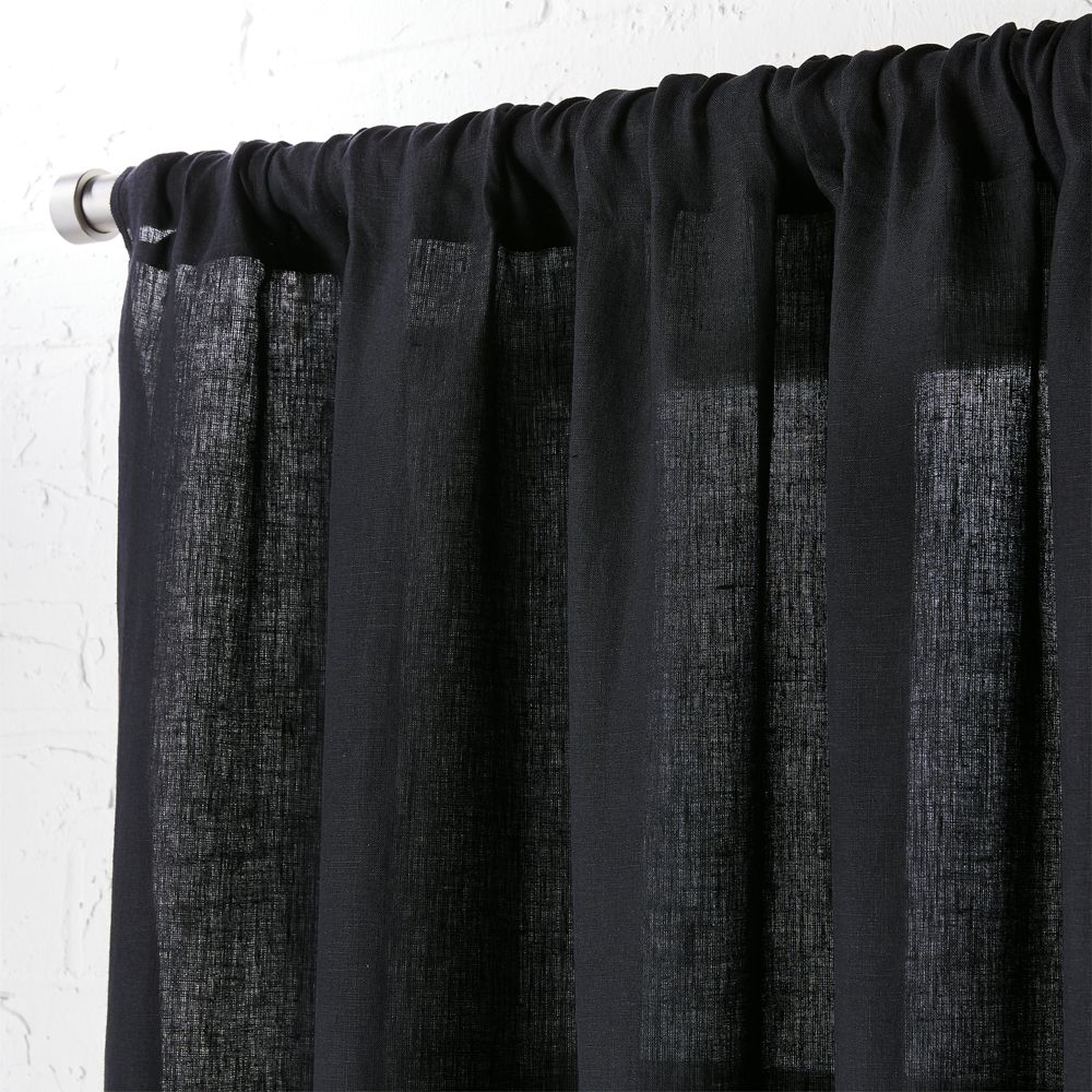 "linen black curtain panel 48""x96""" - CB2