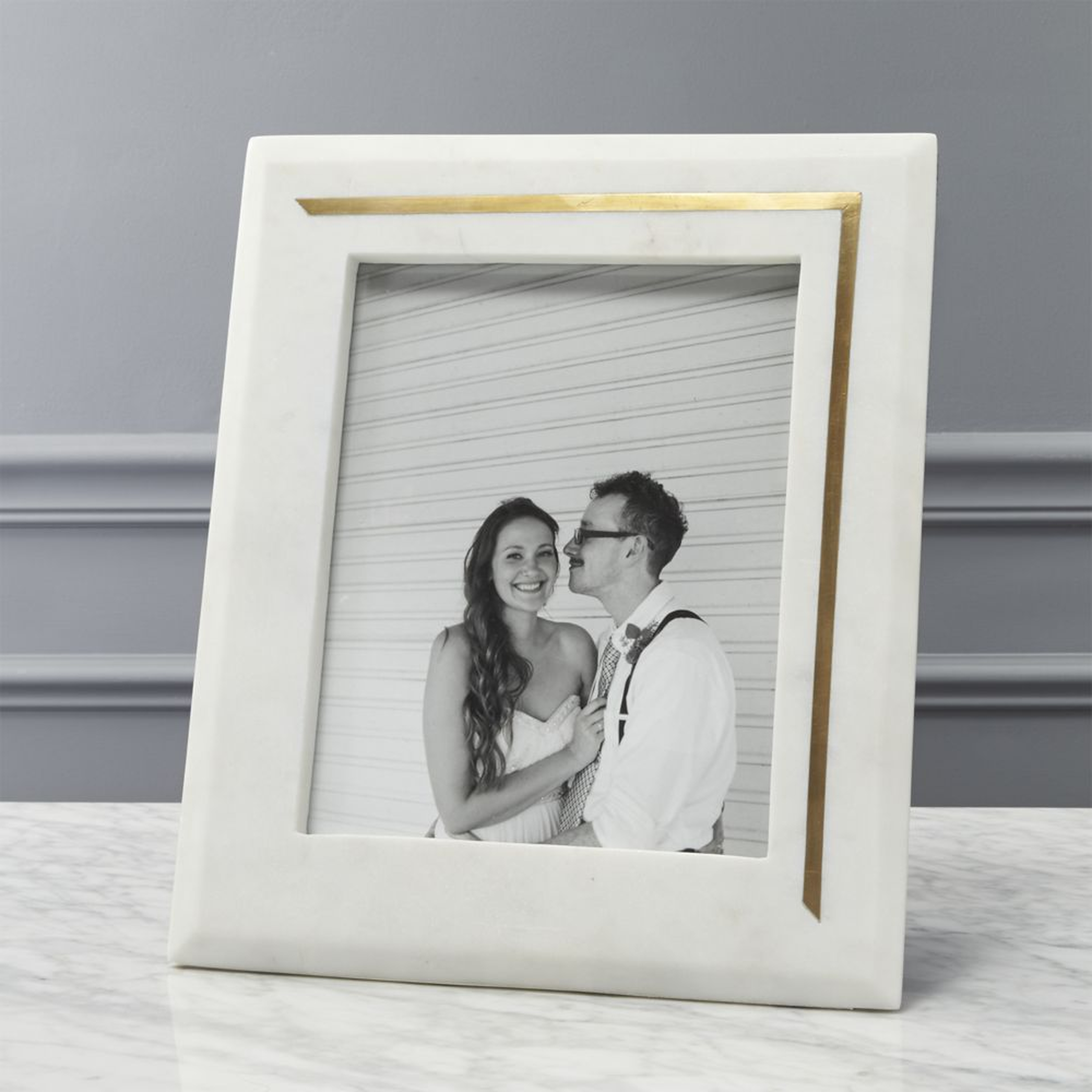silas marble-brass 8x10 picture frame - CB2
