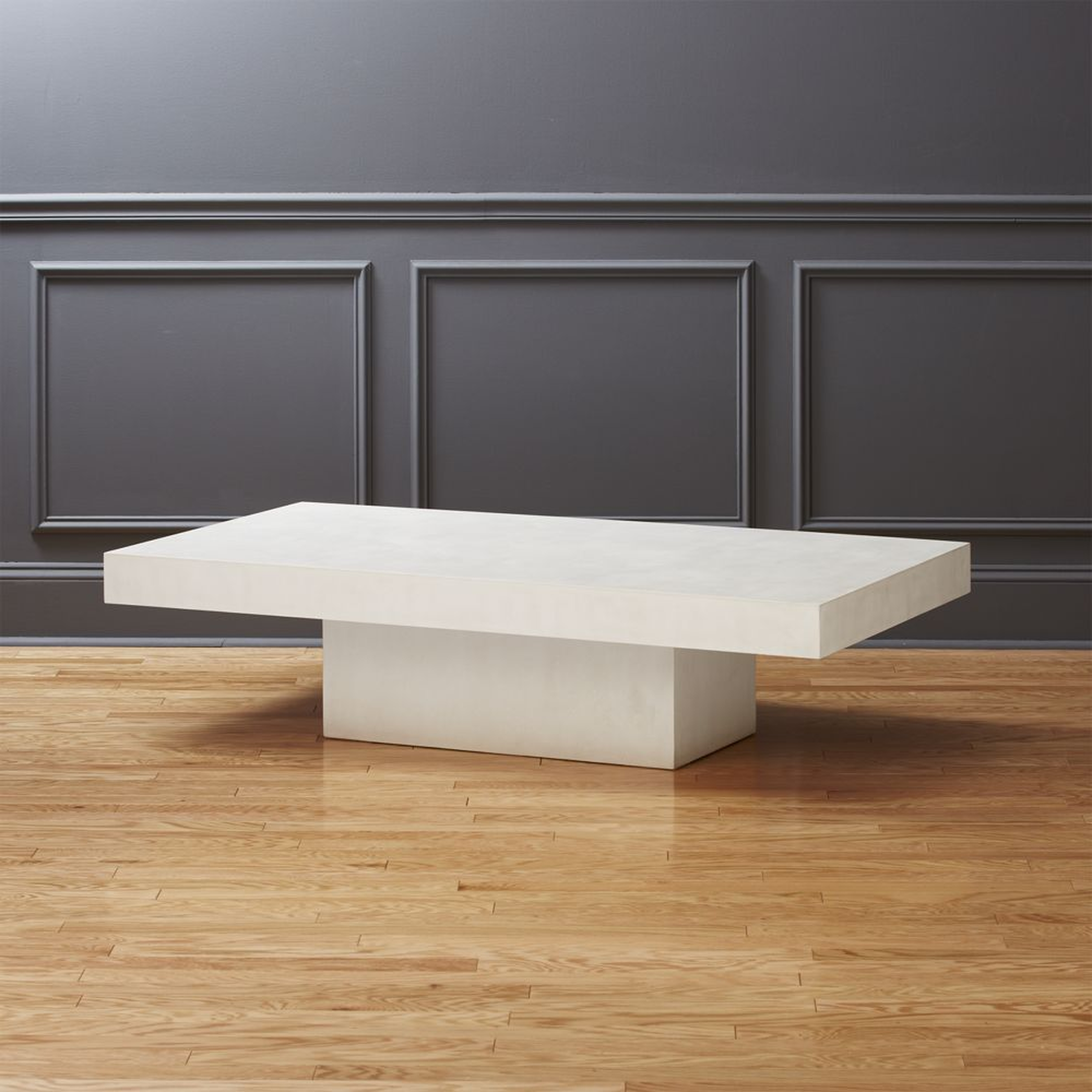 element ivory white rectangular coffee table - CB2