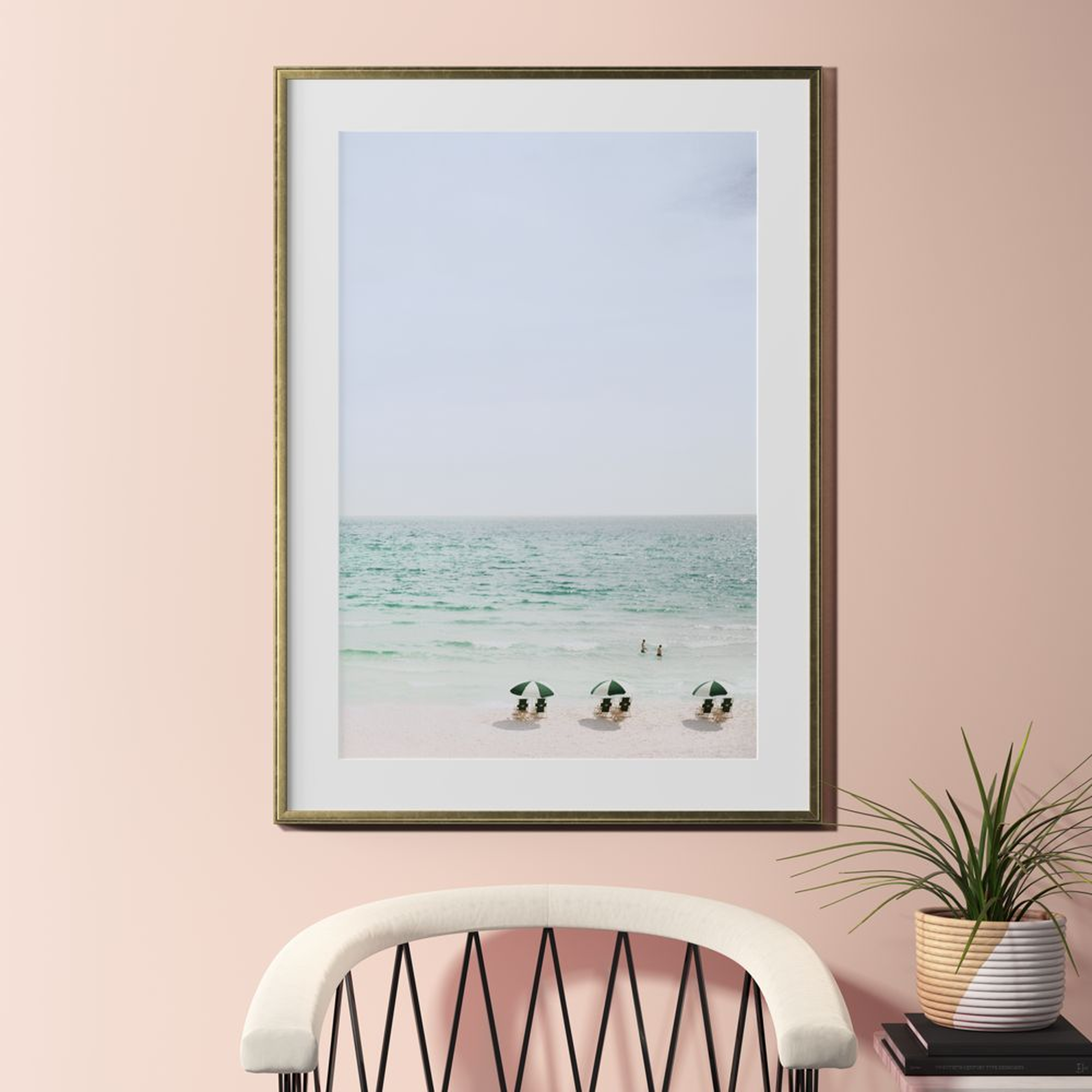 "beach life with gold frame 31.5""x43.5""" - CB2