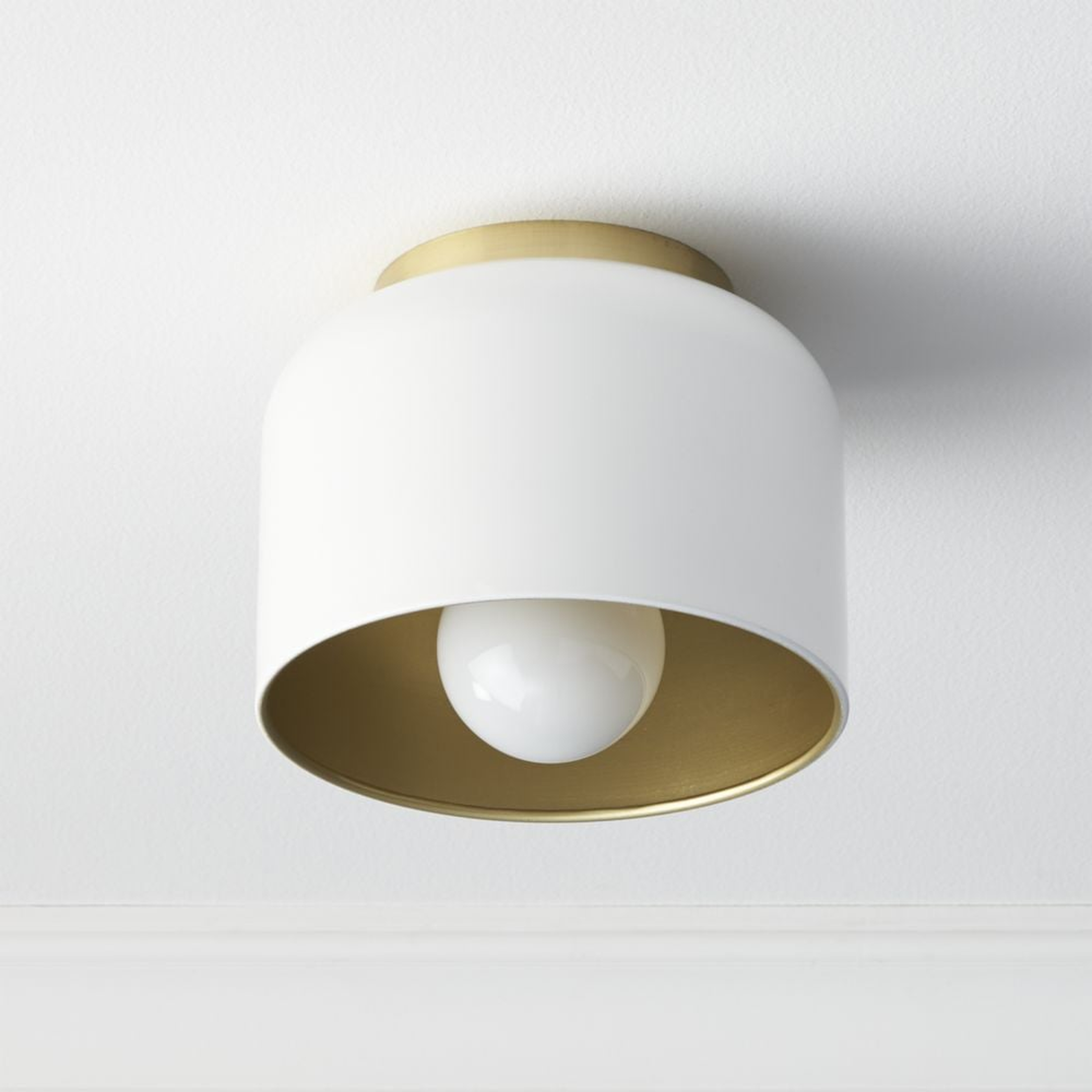 Bell White Flush Mount Light - CB2