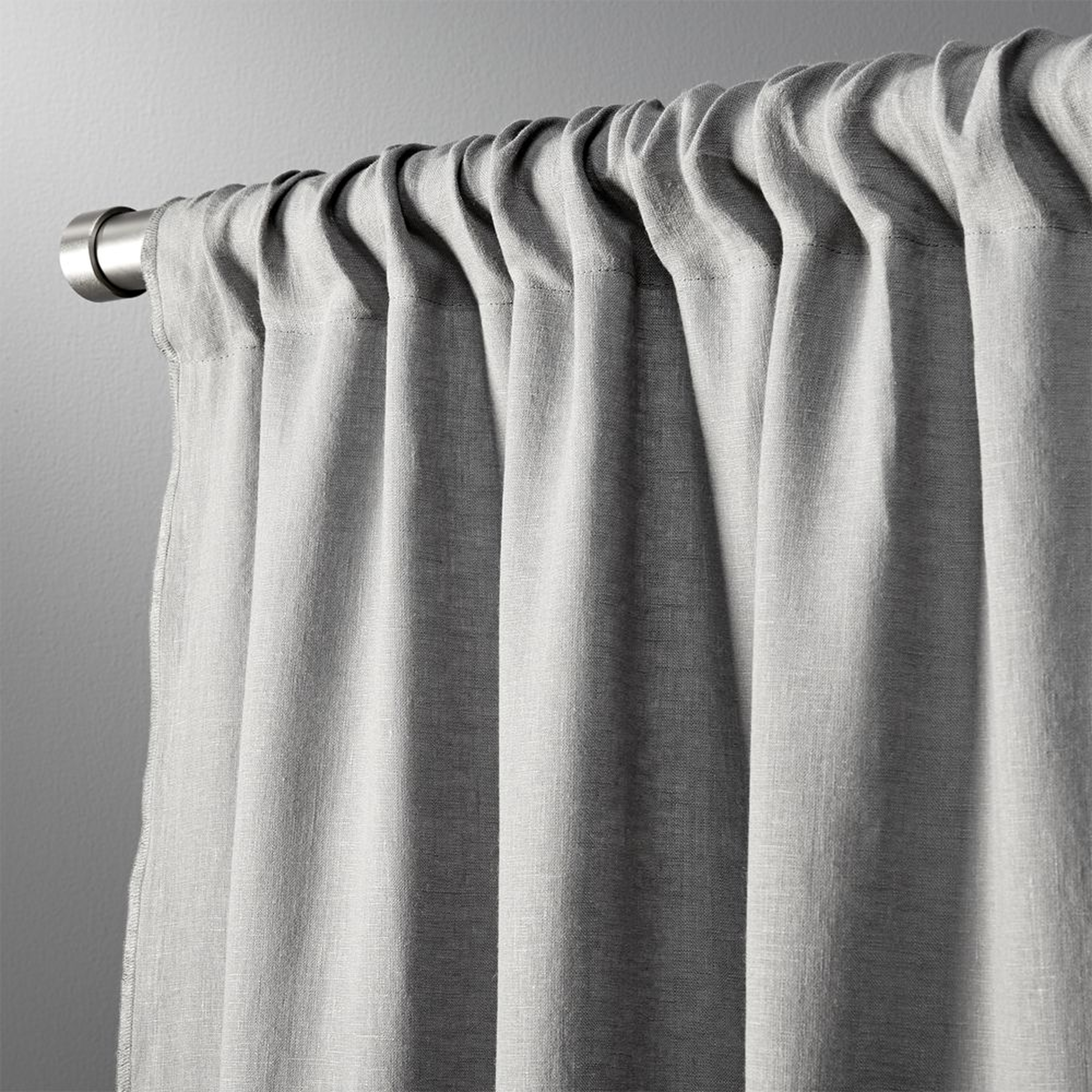 "graphite linen curtain panel 48""x108""" - CB2
