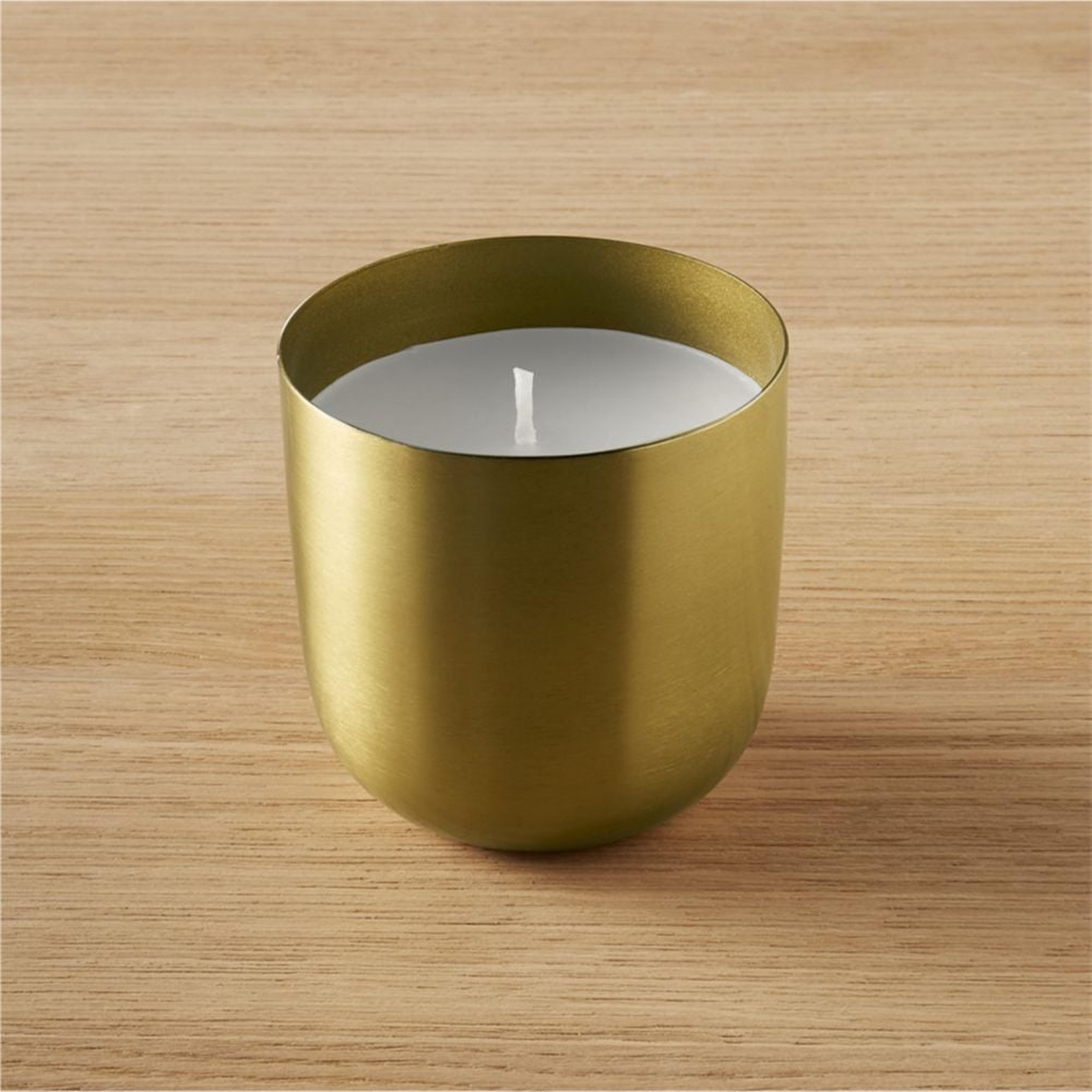 Brushed Brass Unscented Candle Bowl - CB2