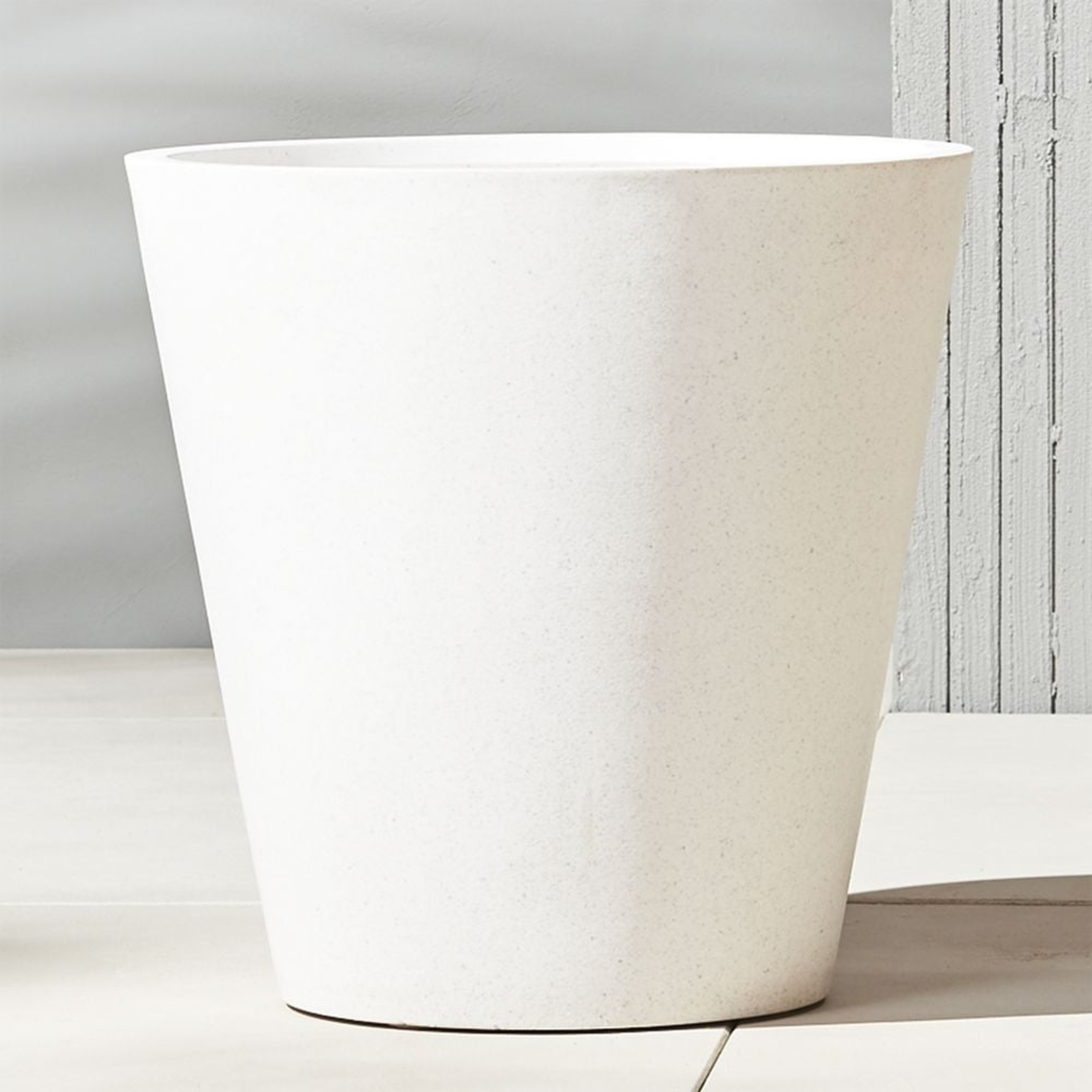 Shore White Stone Indoor/Outdoor Planter Large - CB2
