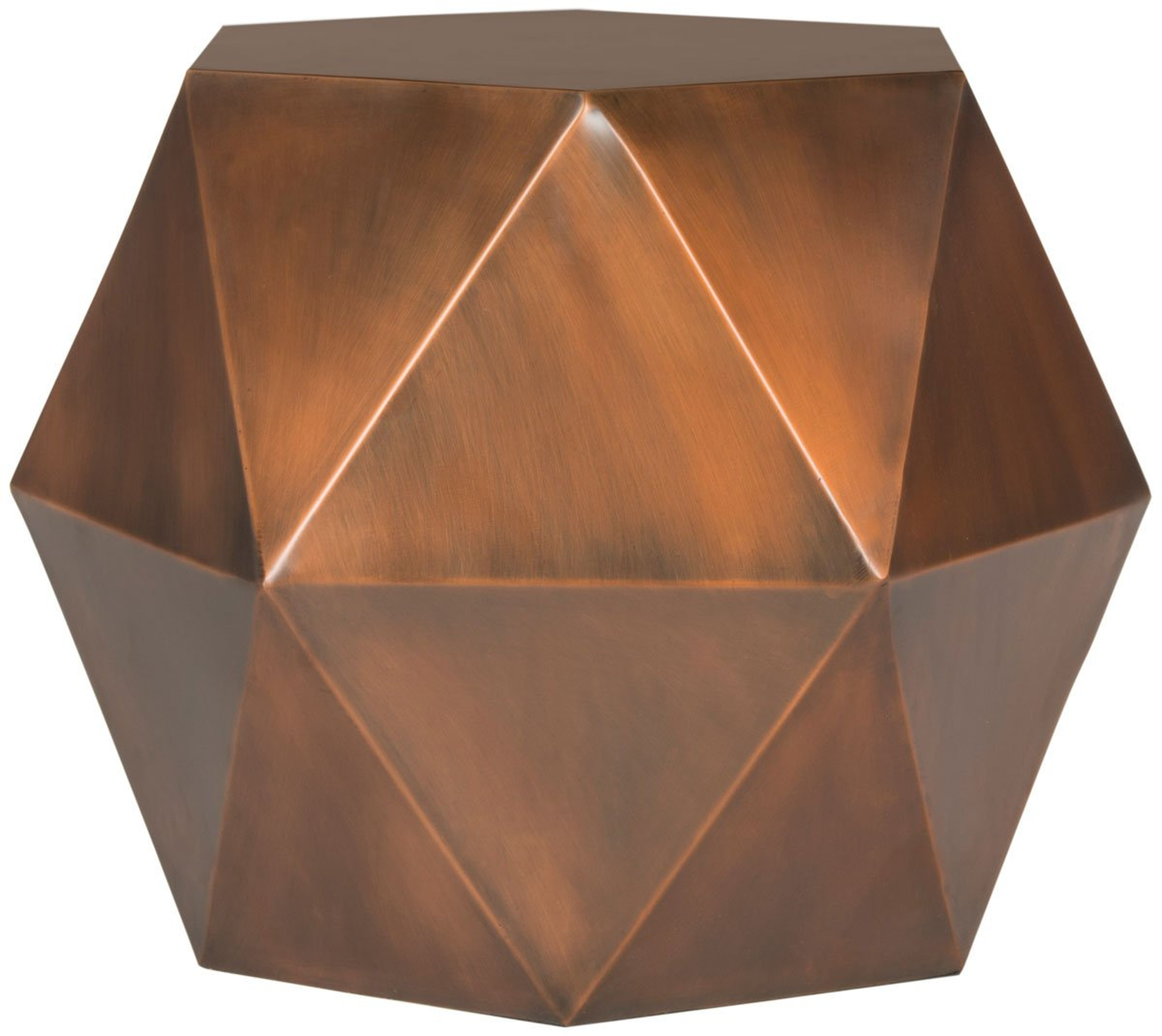 Astrid Faceted Side Table - Copper - Arlo Home - Arlo Home