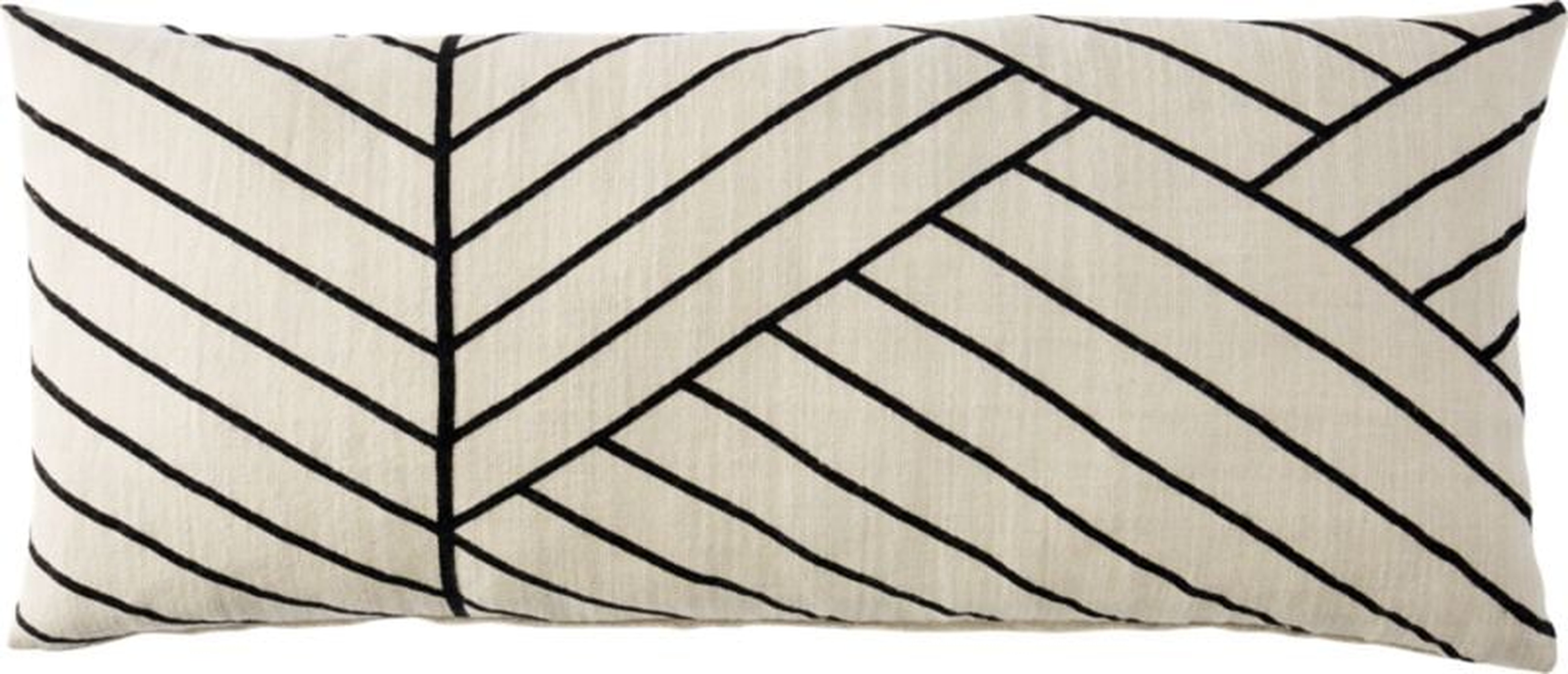 Forma Pillow, Black & Ivory, 36" x 16" - CB2