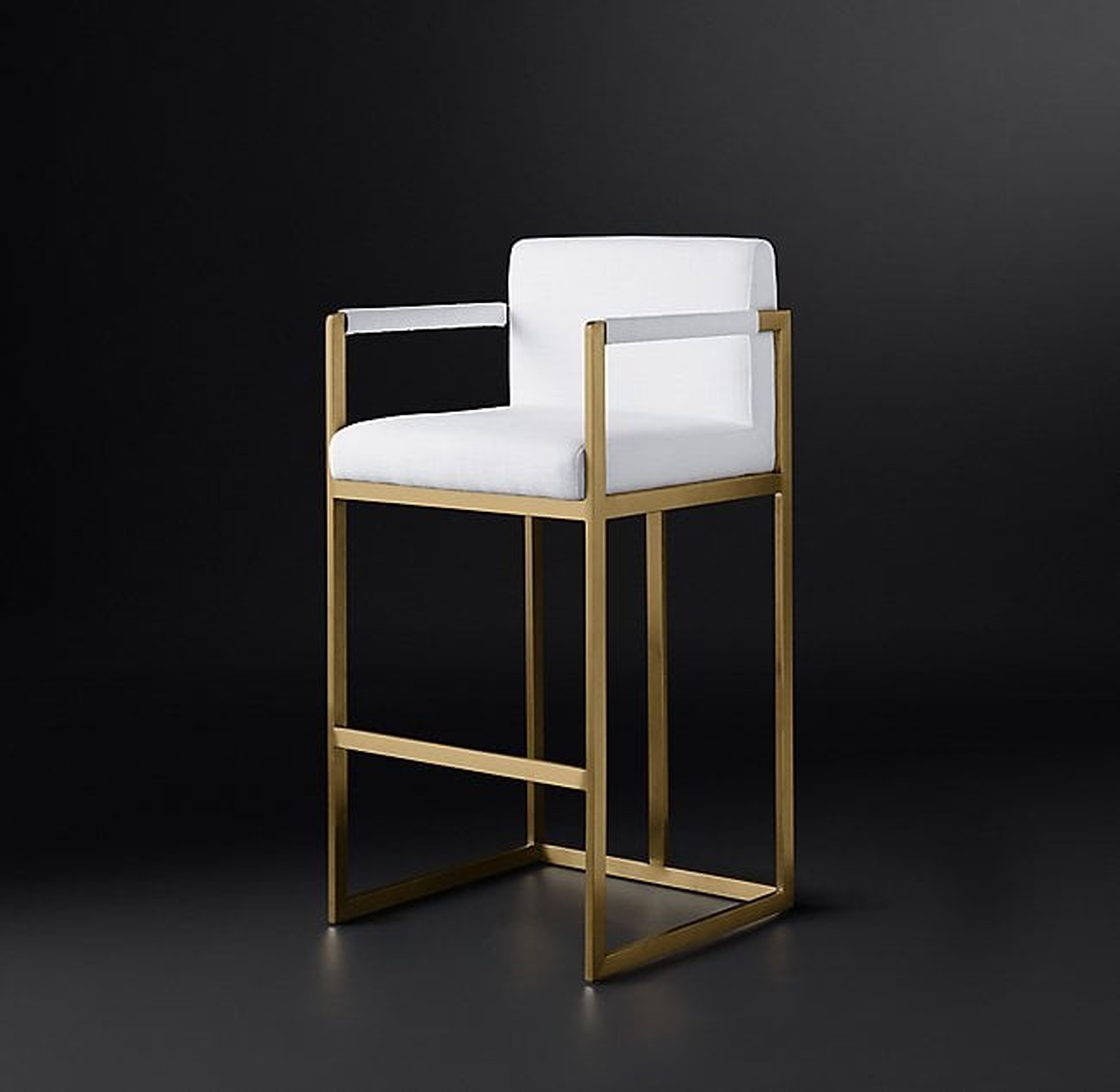 WEXLER SQUARE FABRIC STOOL - COUNTER STOOL - RH Modern