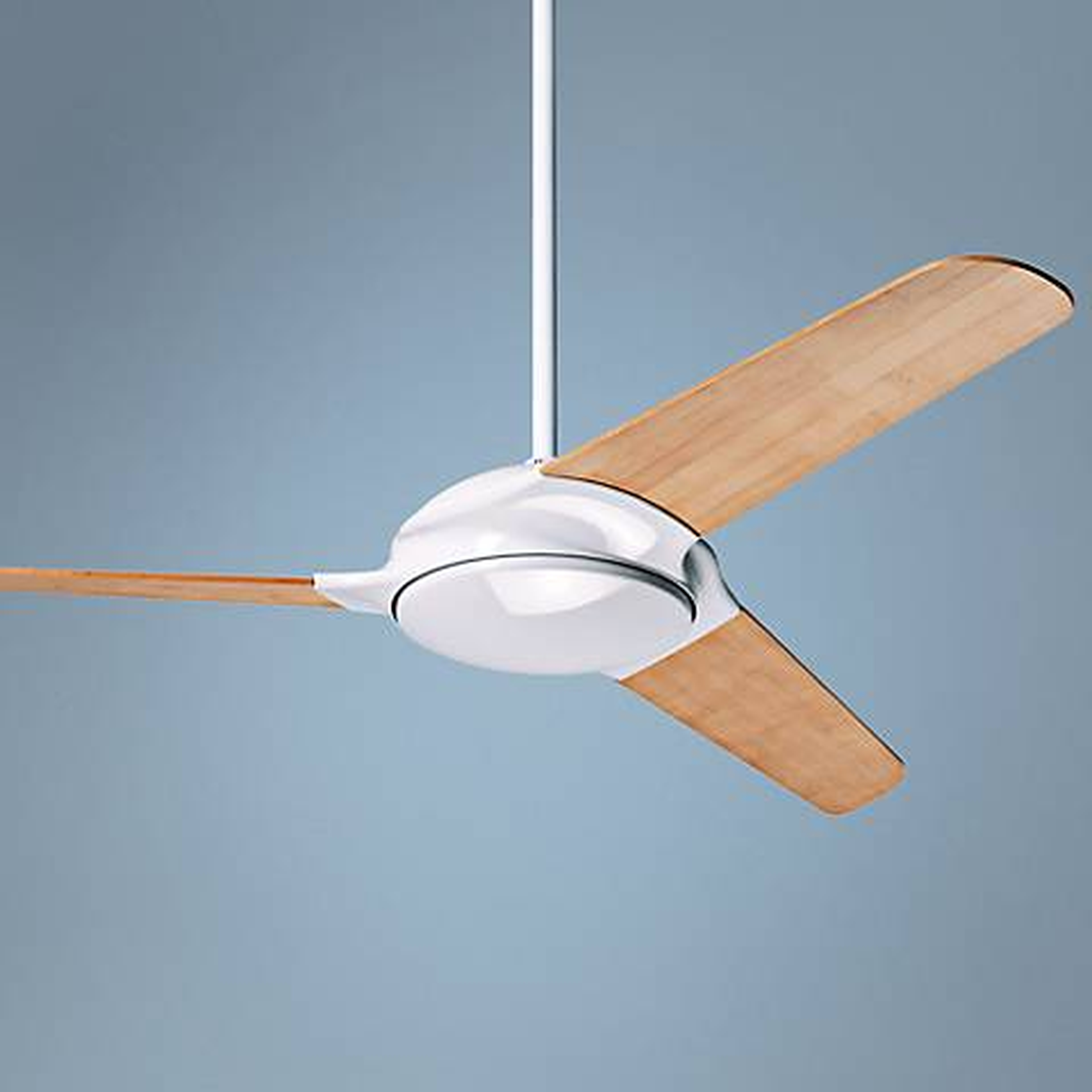 52" Modern Fan Flow Bamboo - Gloss White Ceiling Fan - Lamps Plus