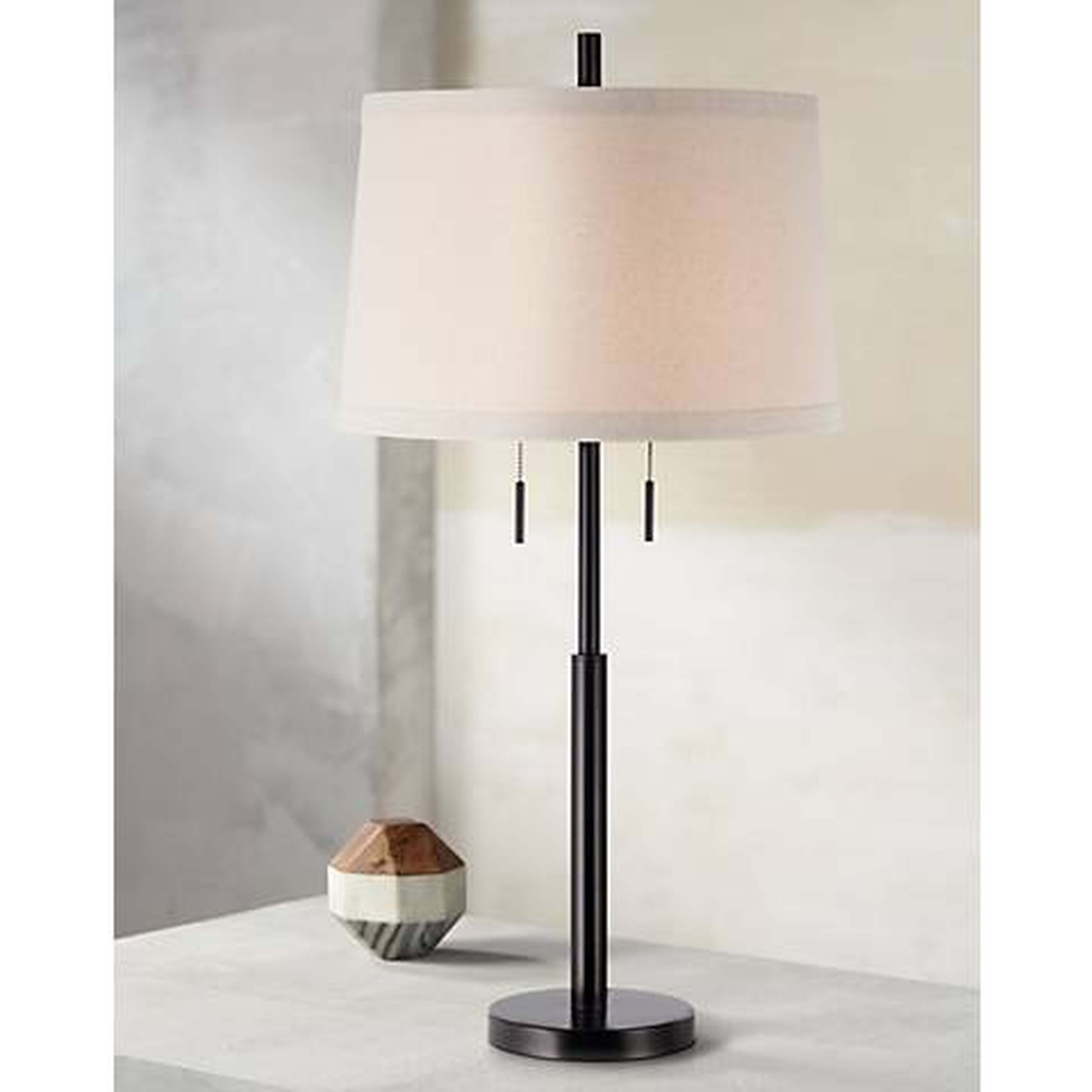 Possini Euro Design Matte Dark Bronze Stick Table Lamp - Lamps Plus