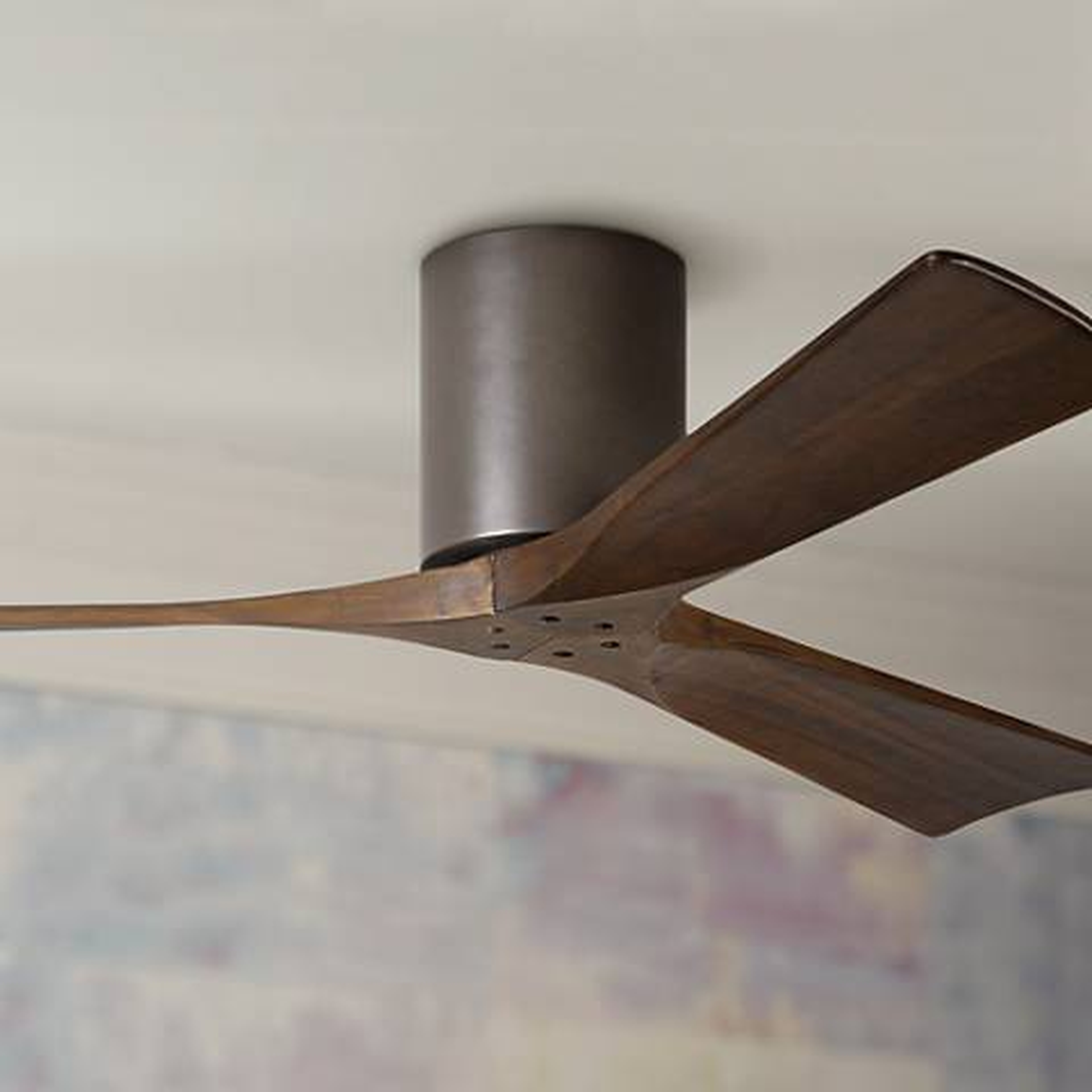 52" Matthews Irene 3-Blade Walnut-Bronze Hugger Ceiling Fan - Lamps Plus