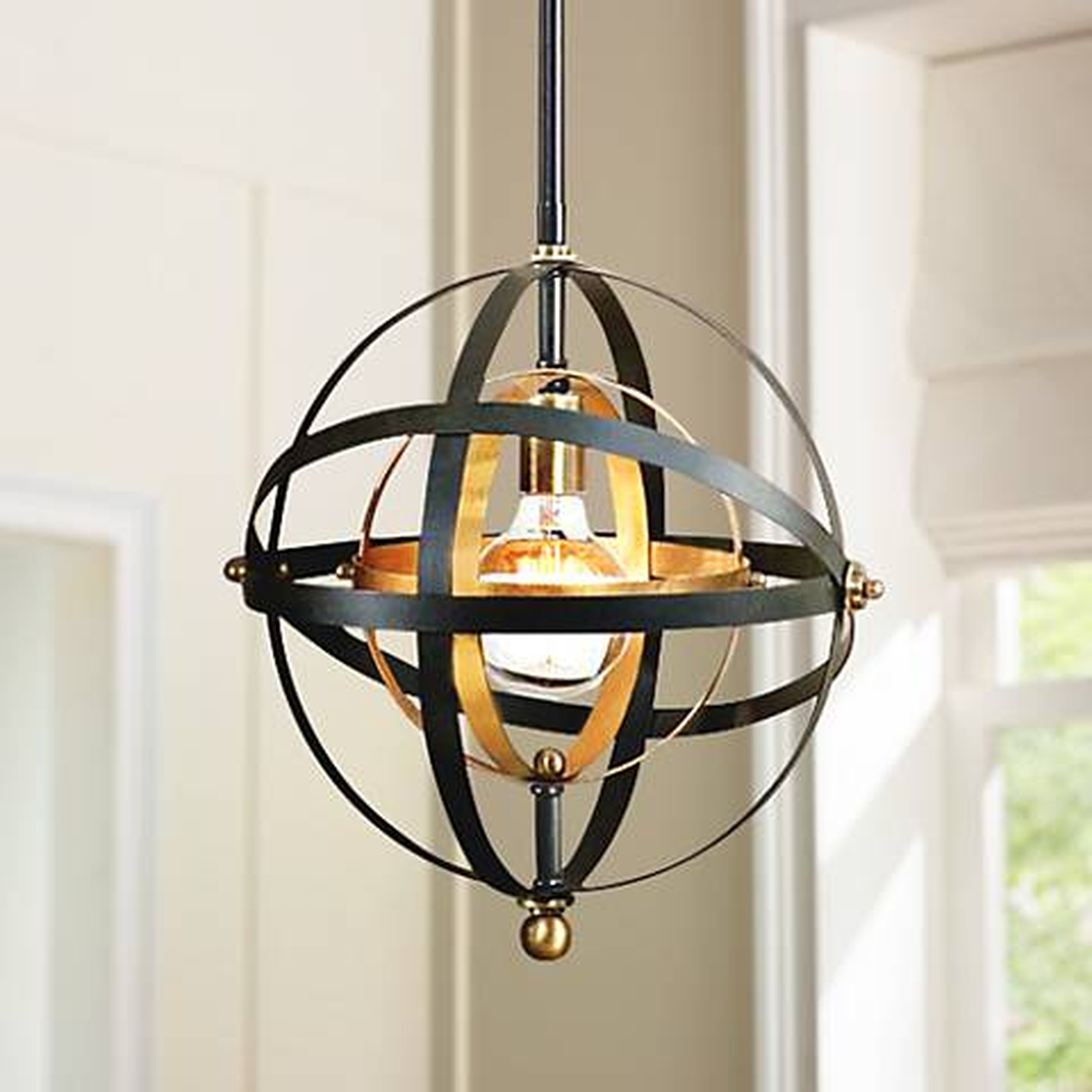 Uttermost Rondure 15" Wide Bronze and Brass Orb Pendant - Lamps Plus
