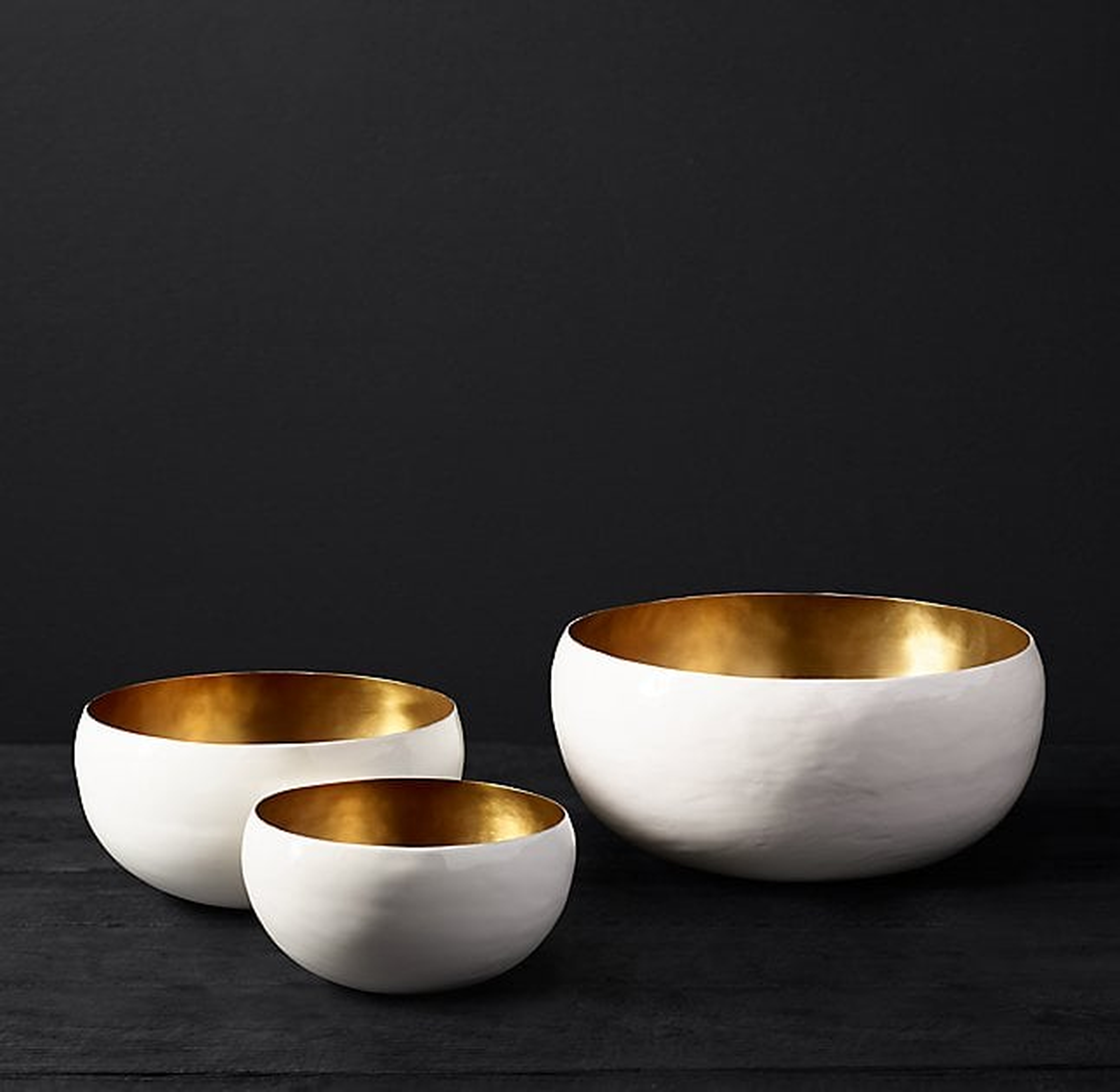 ENAMELED BRASS BOWL - Large - RH Modern