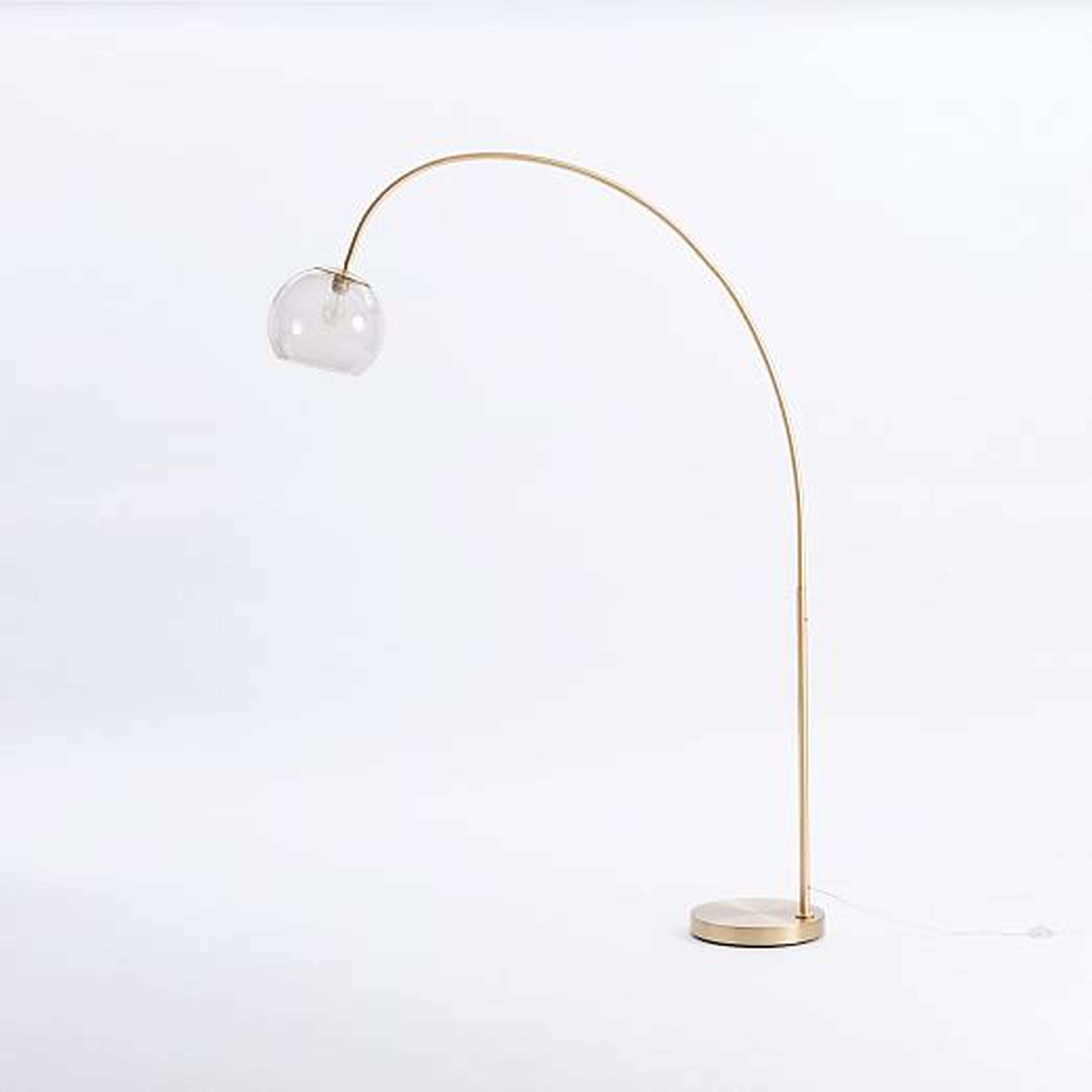 Overarching Acrylic Shade Floor Lamp - Antique Brass/Smoke - West Elm