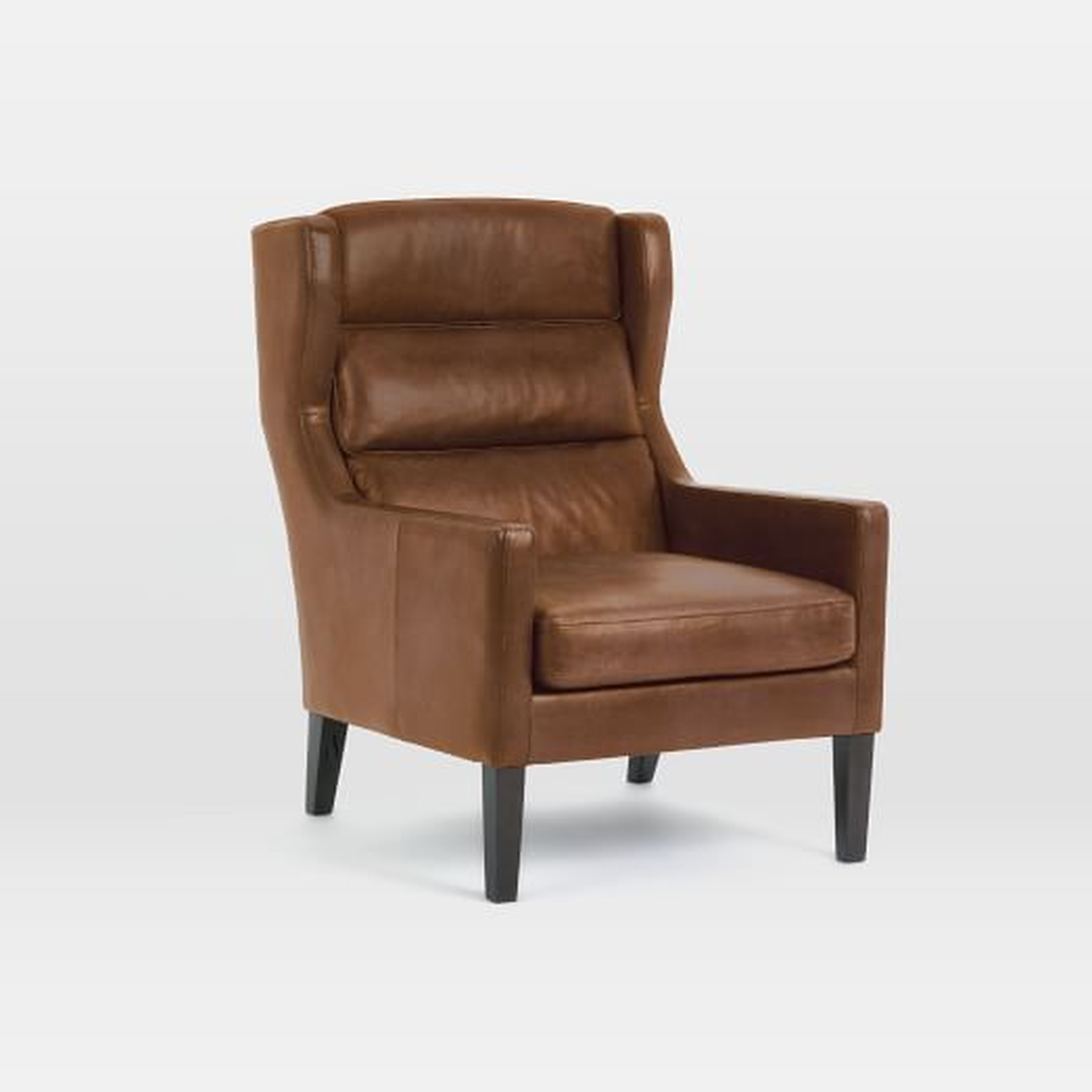 Clarke Leather Wing Chair - Cigar - West Elm