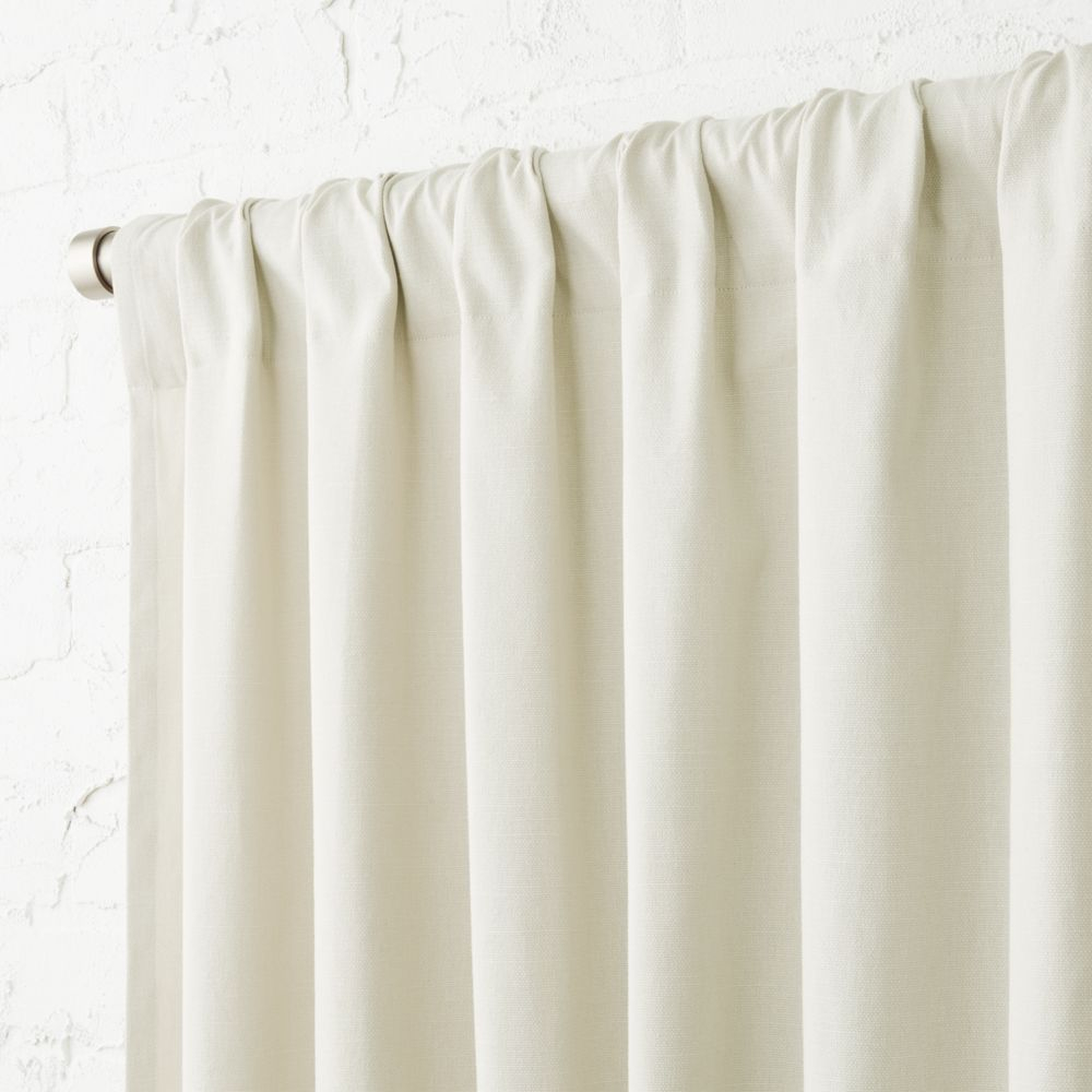 Natural Tan Cotton Basketweave Window Curtain Panel 48"x120" - CB2