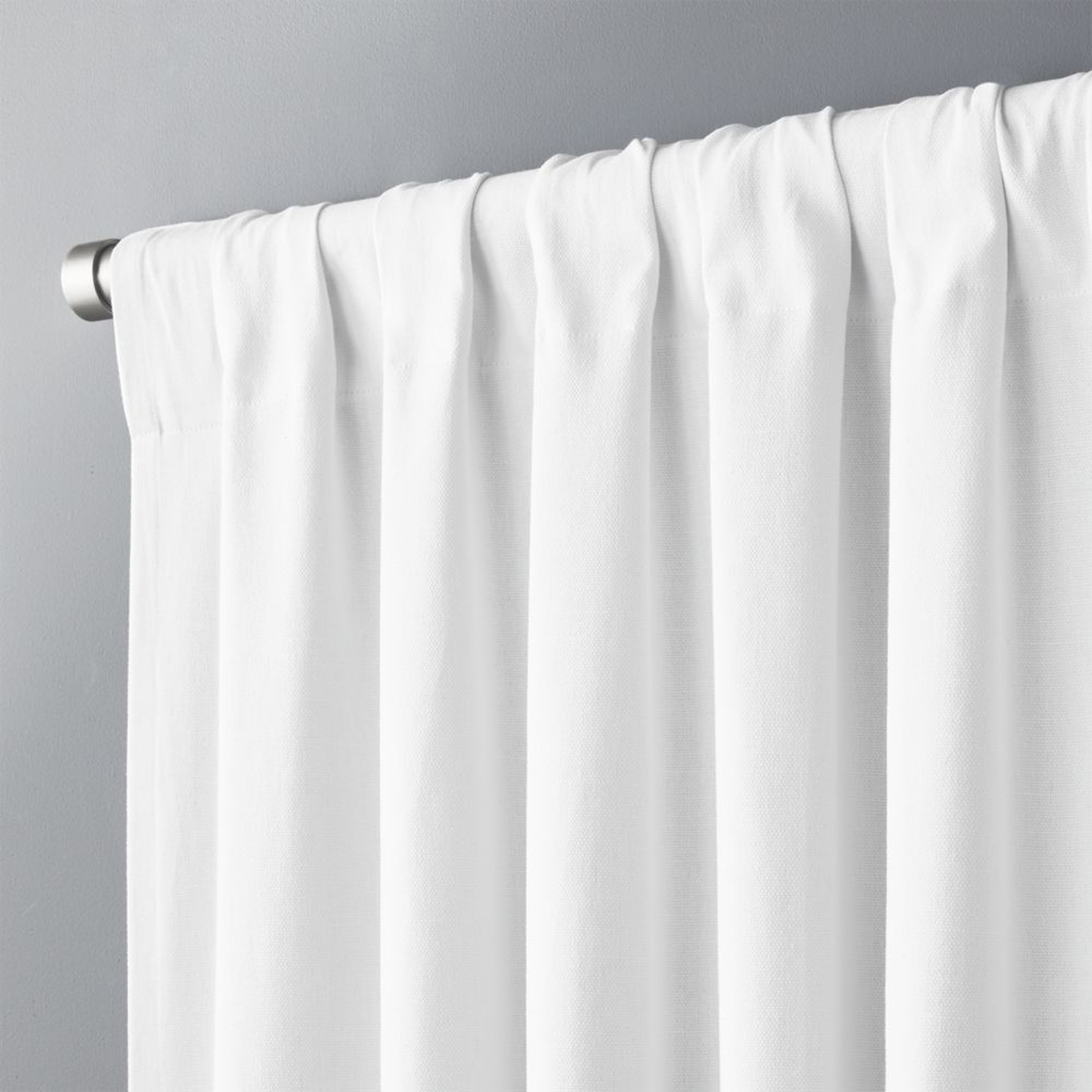 White Cotton Basketweave Window Curtain Panel 48"x108" - CB2