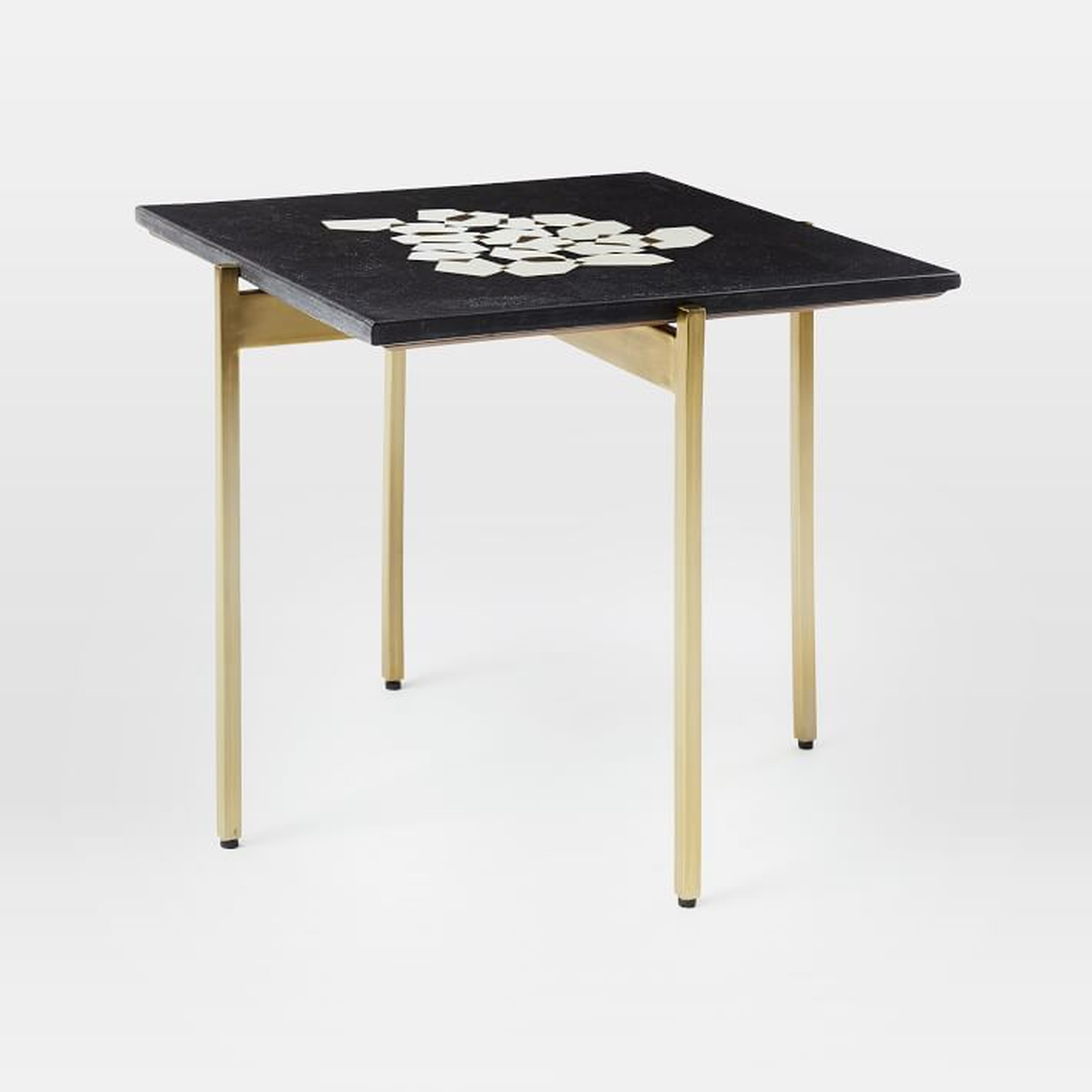 Graphic Marble Inlay Side Table - Hexagons - West Elm