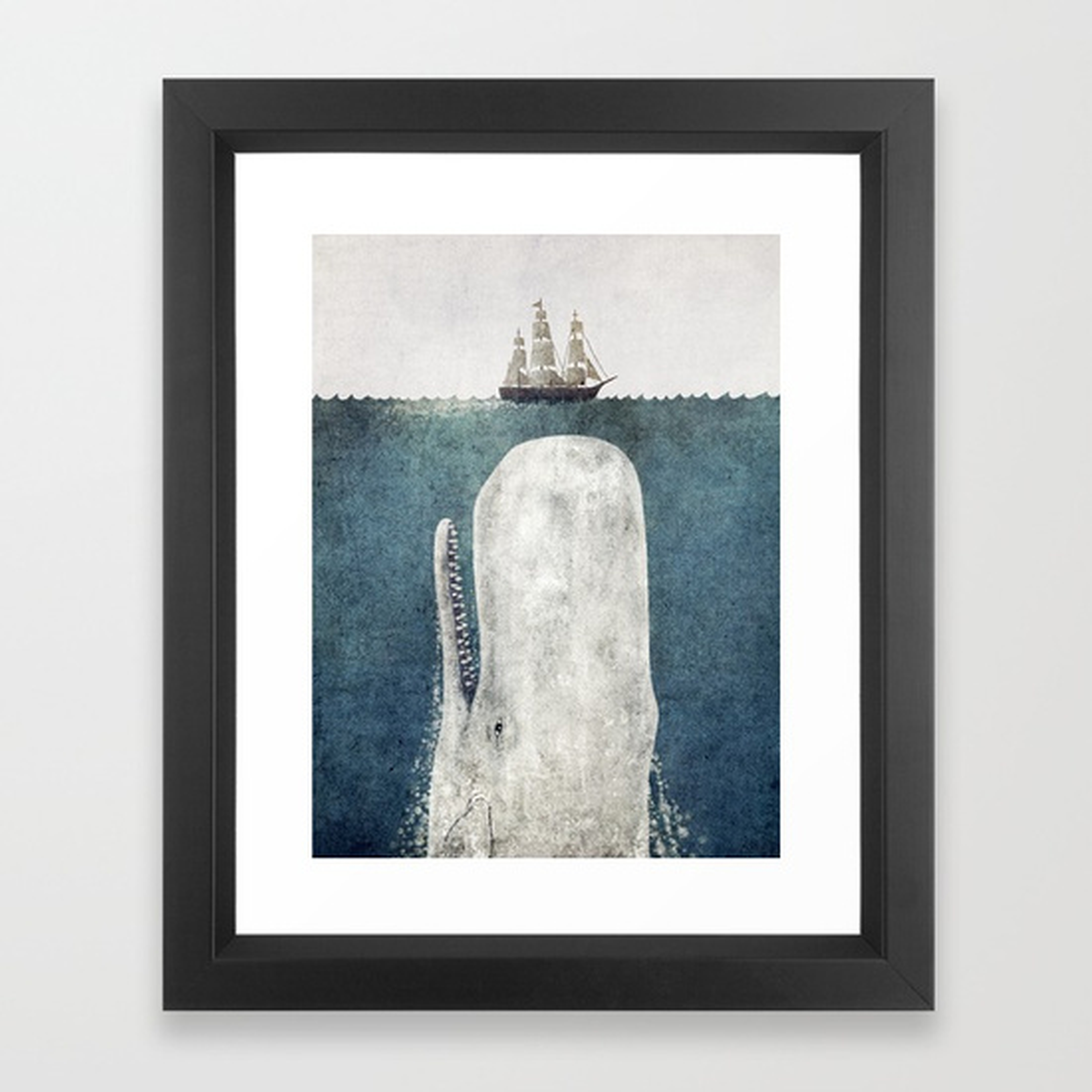The Whale - vintage - CONSERVATION WALNUT Frame - 10''x12'' - Society6