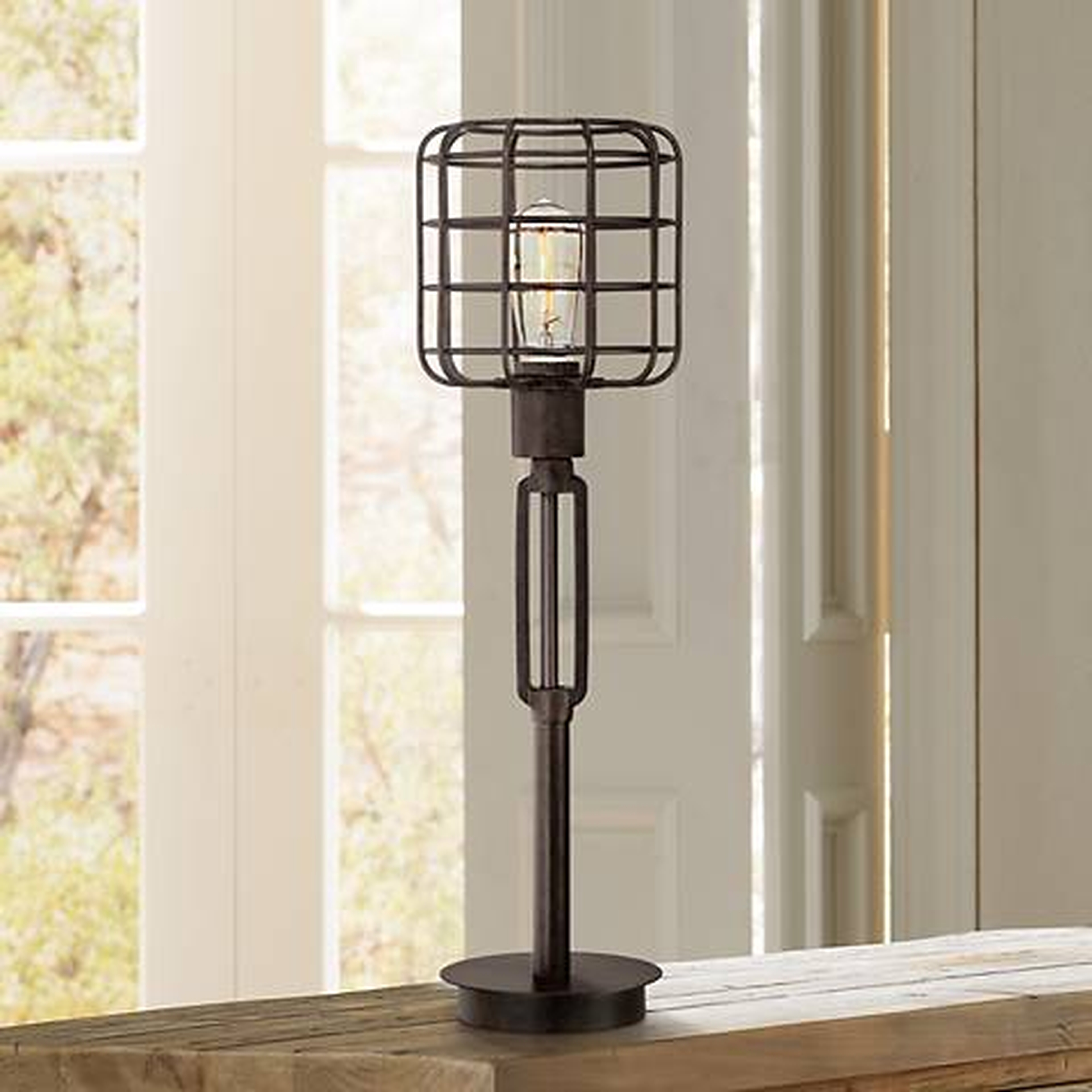 Franklin Iron Works™ Industrial Cage Accent Lamp - Lamps Plus