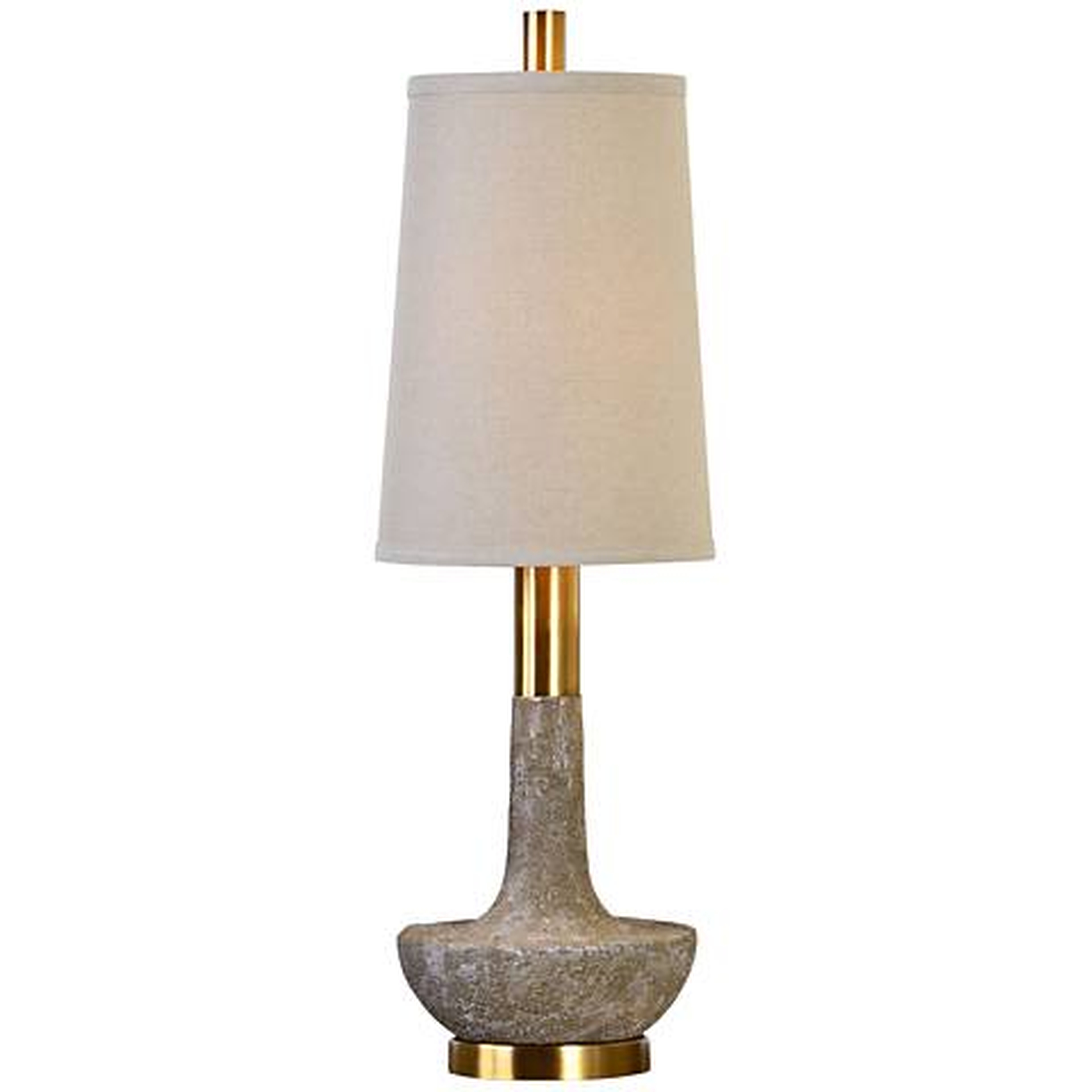 Uttermost Volongo Textured Stone Ivory Table Lamp - Lamps Plus