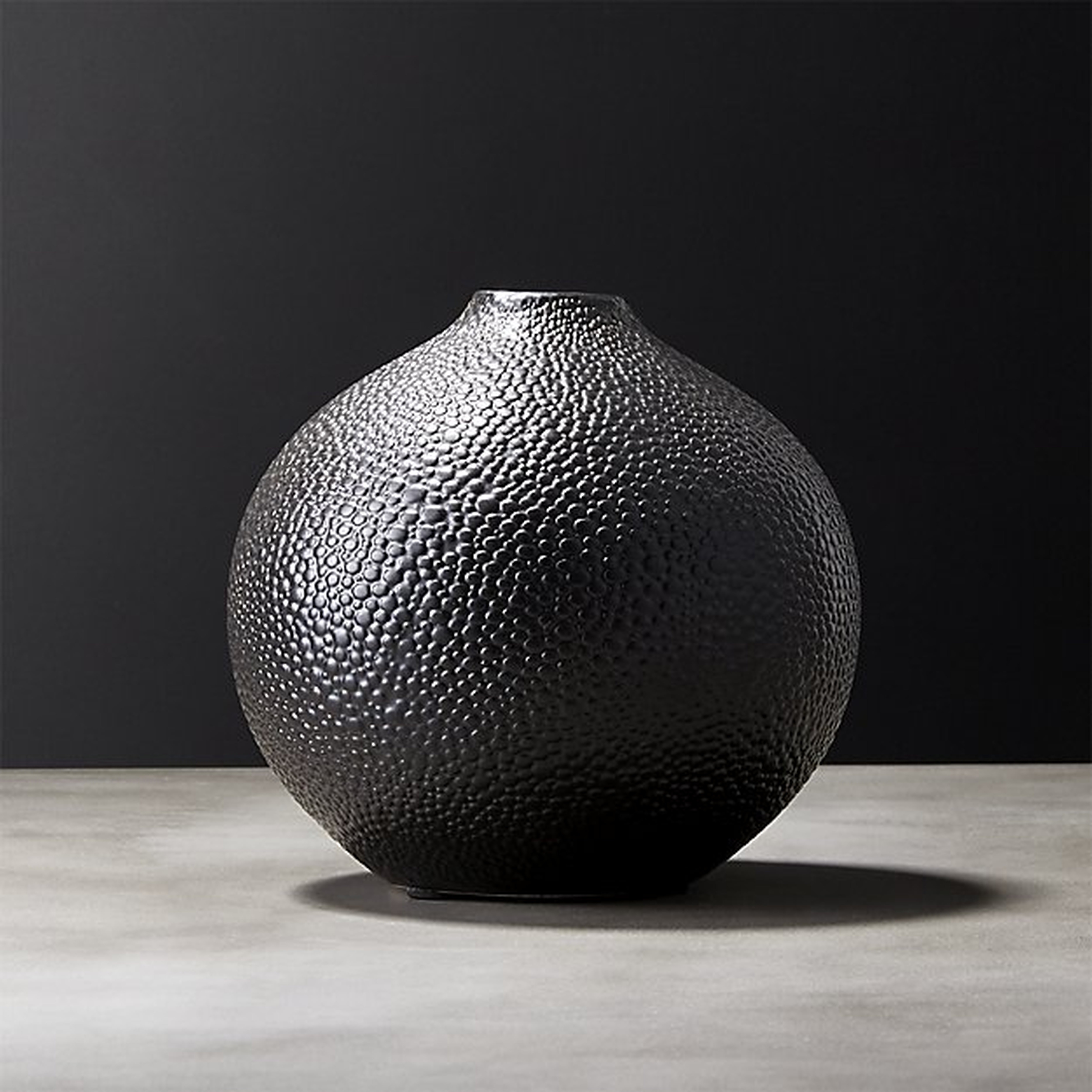 shagreen black vase - CB2