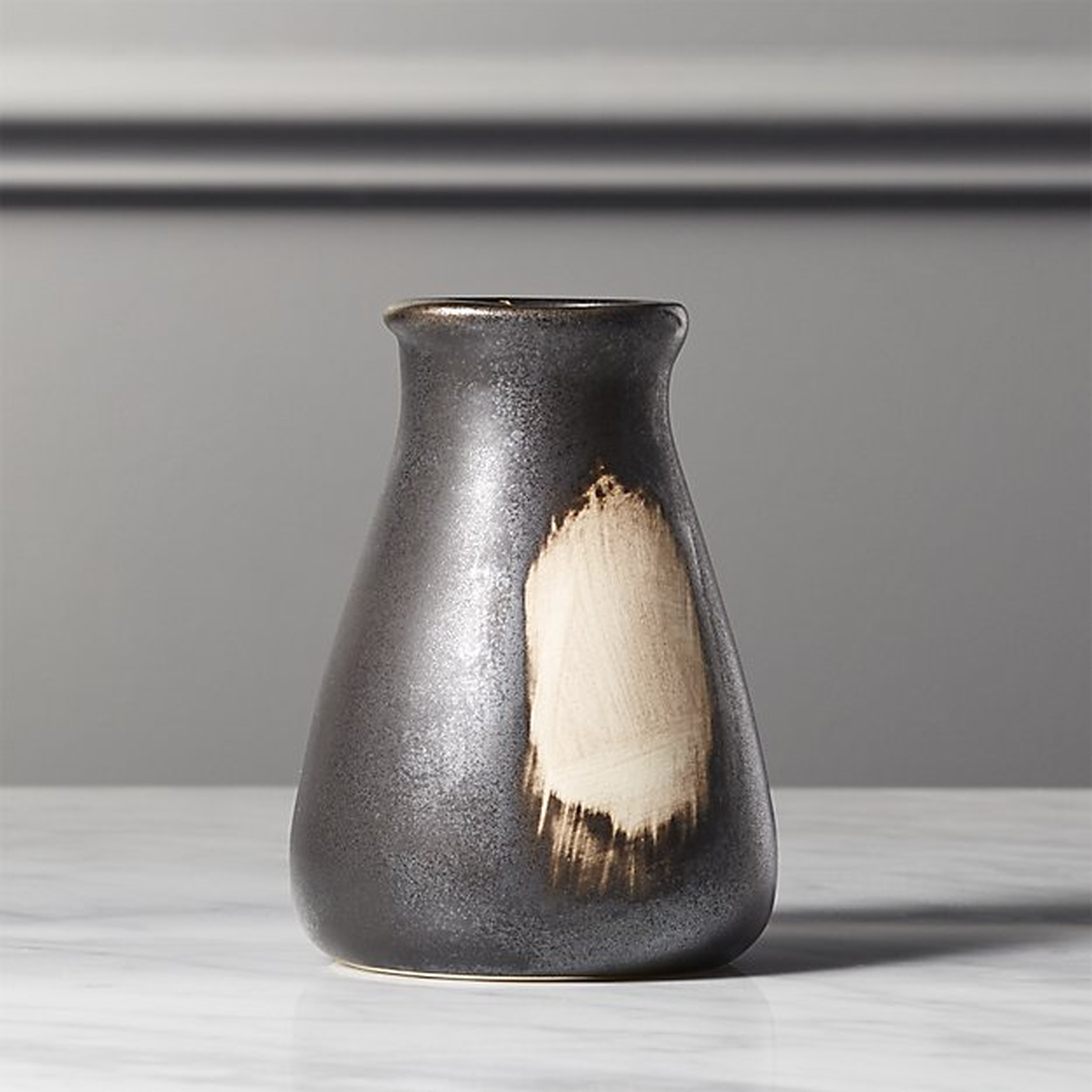smudge black and natural vase - CB2