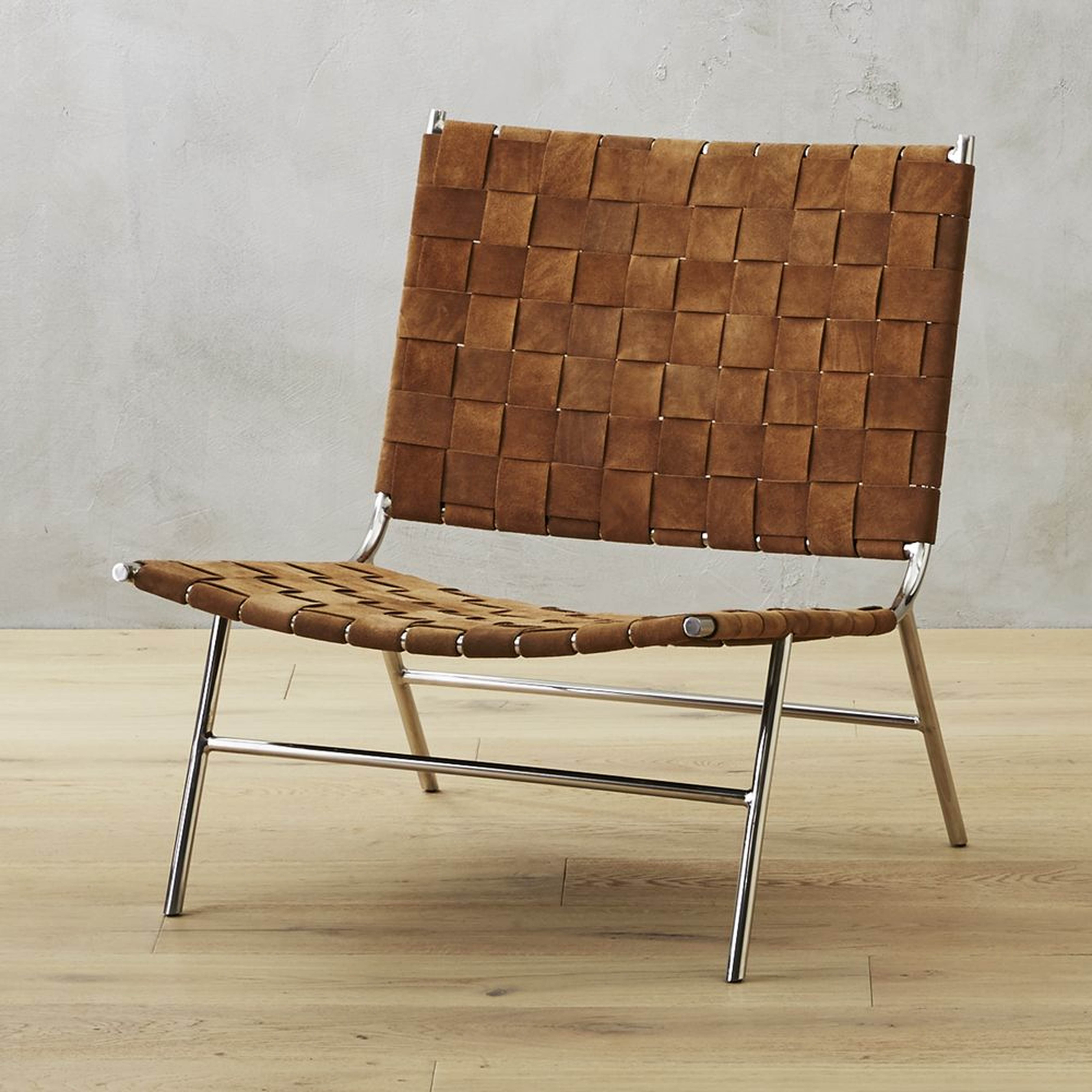 Woven Camel Suede Chair - CB2