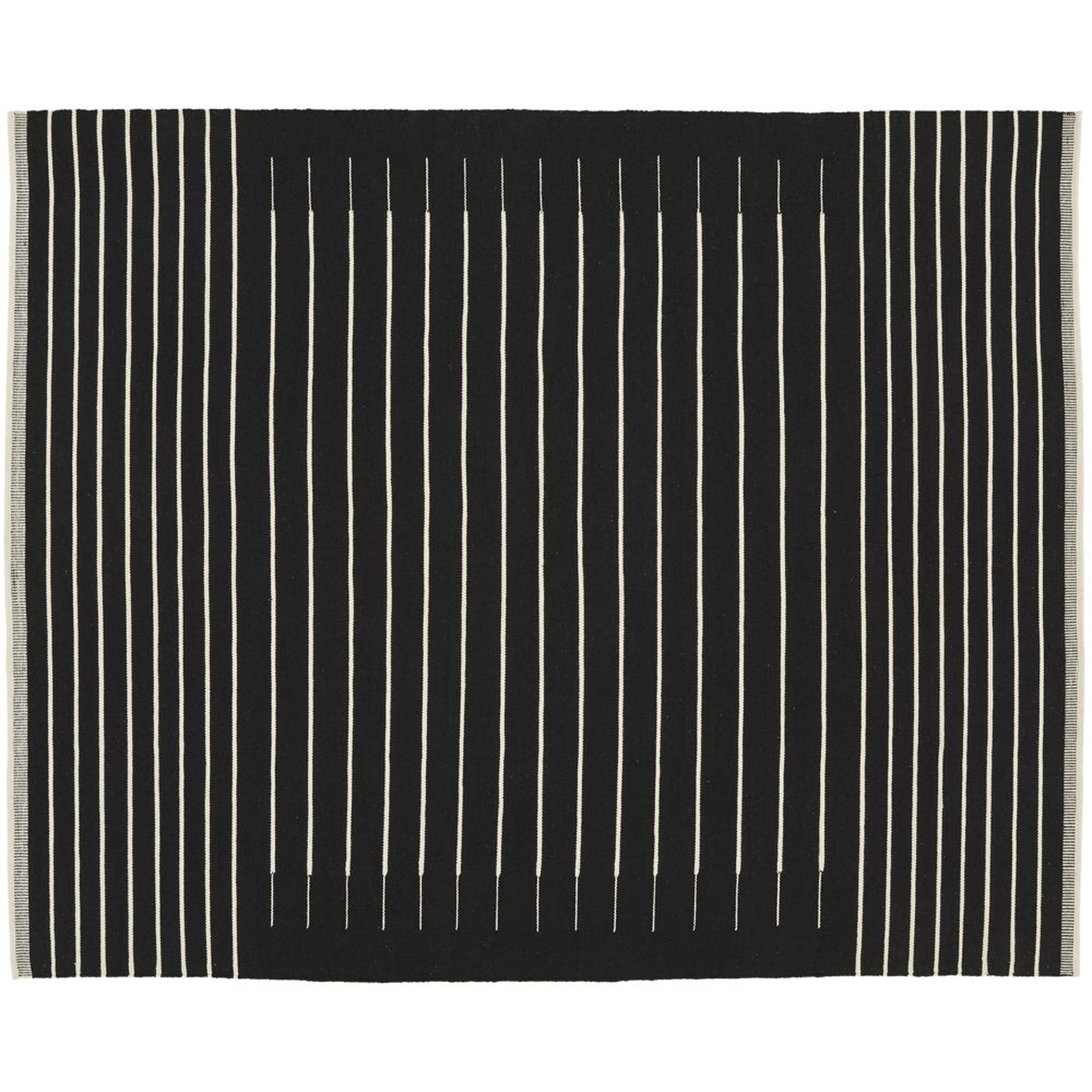 Black with White Stripe Rug 8'x10' RESTOCK Early April 2022 - CB2