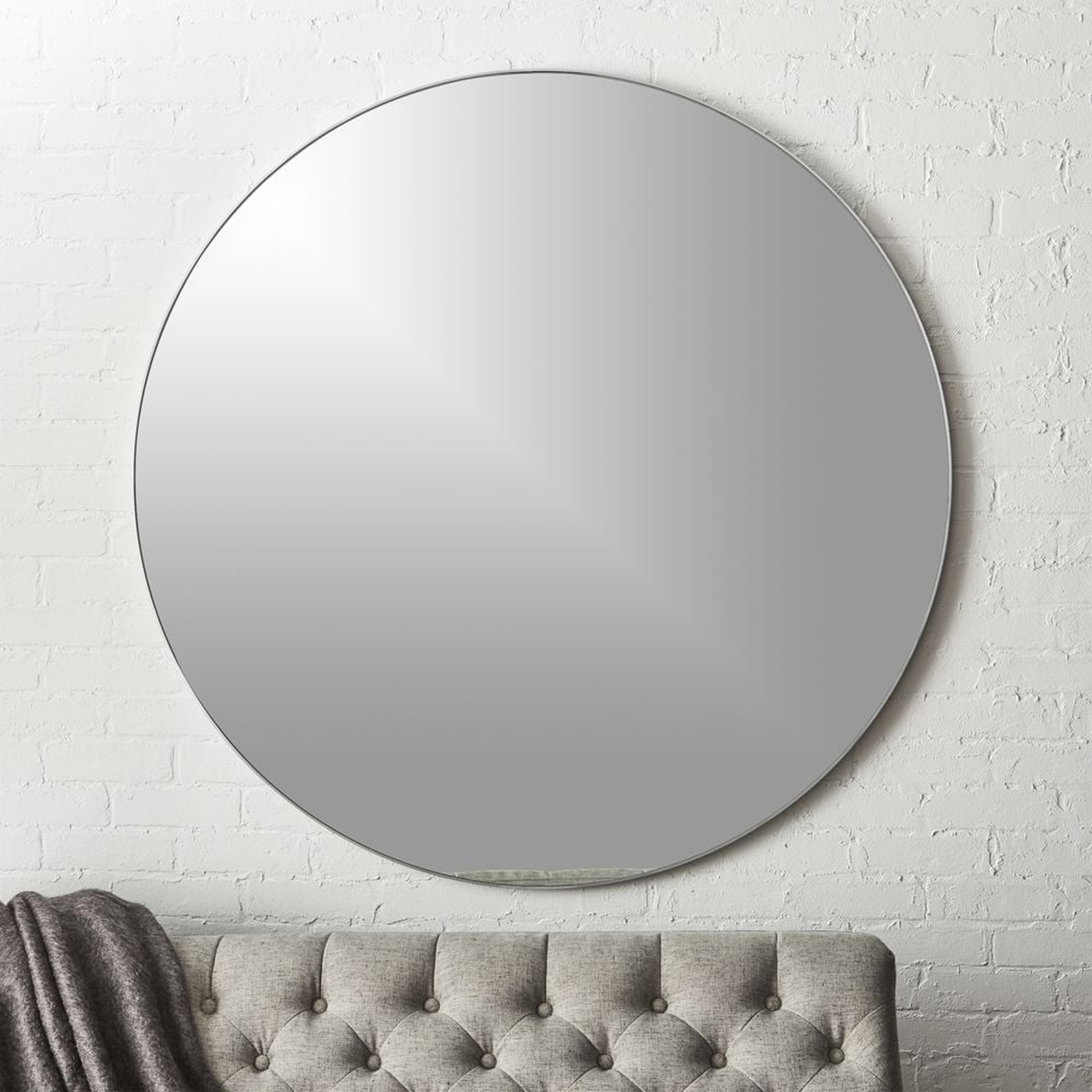 Infinity Silver Round Wall Mirror 48" - CB2