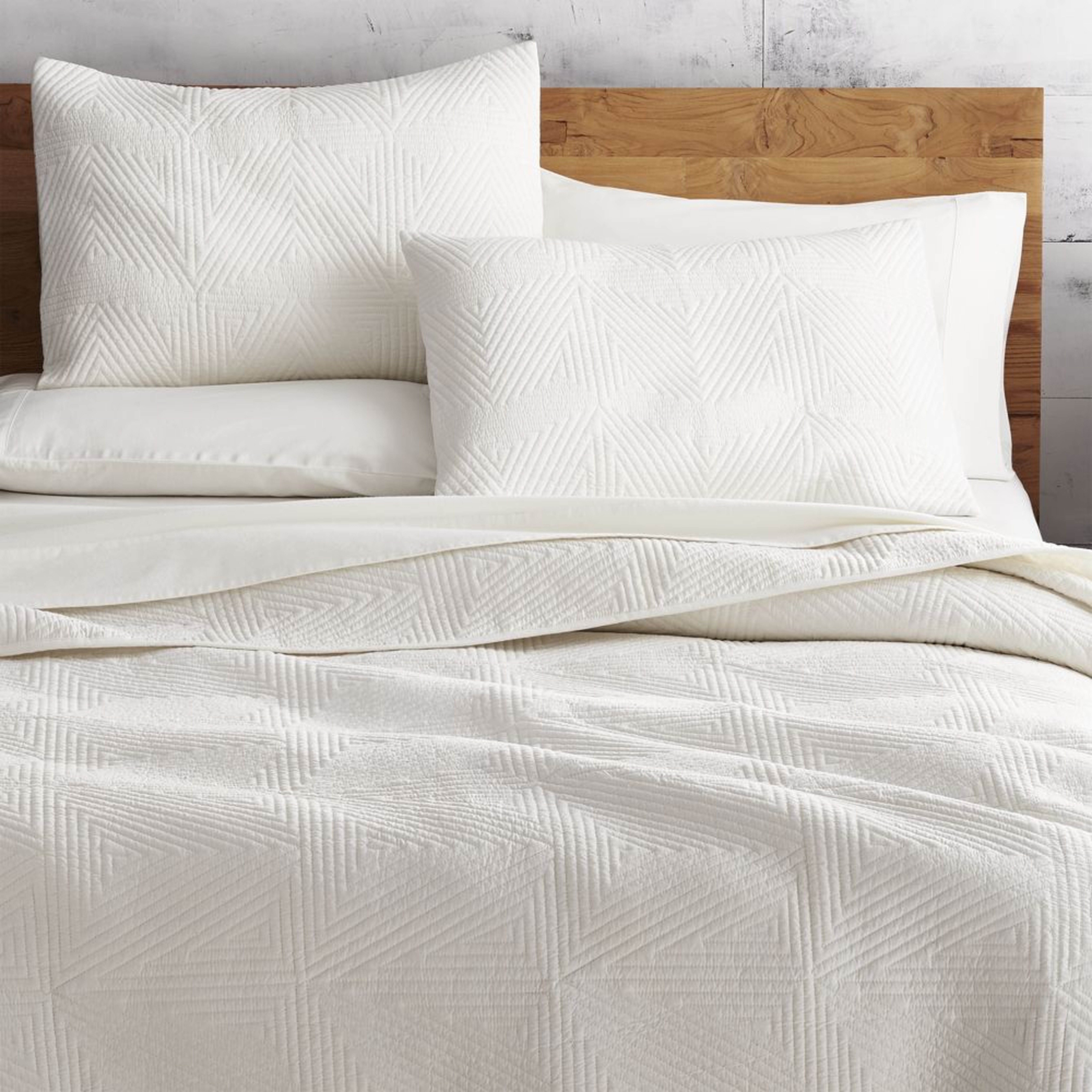 Triangle Warm White Coverlet King - CB2