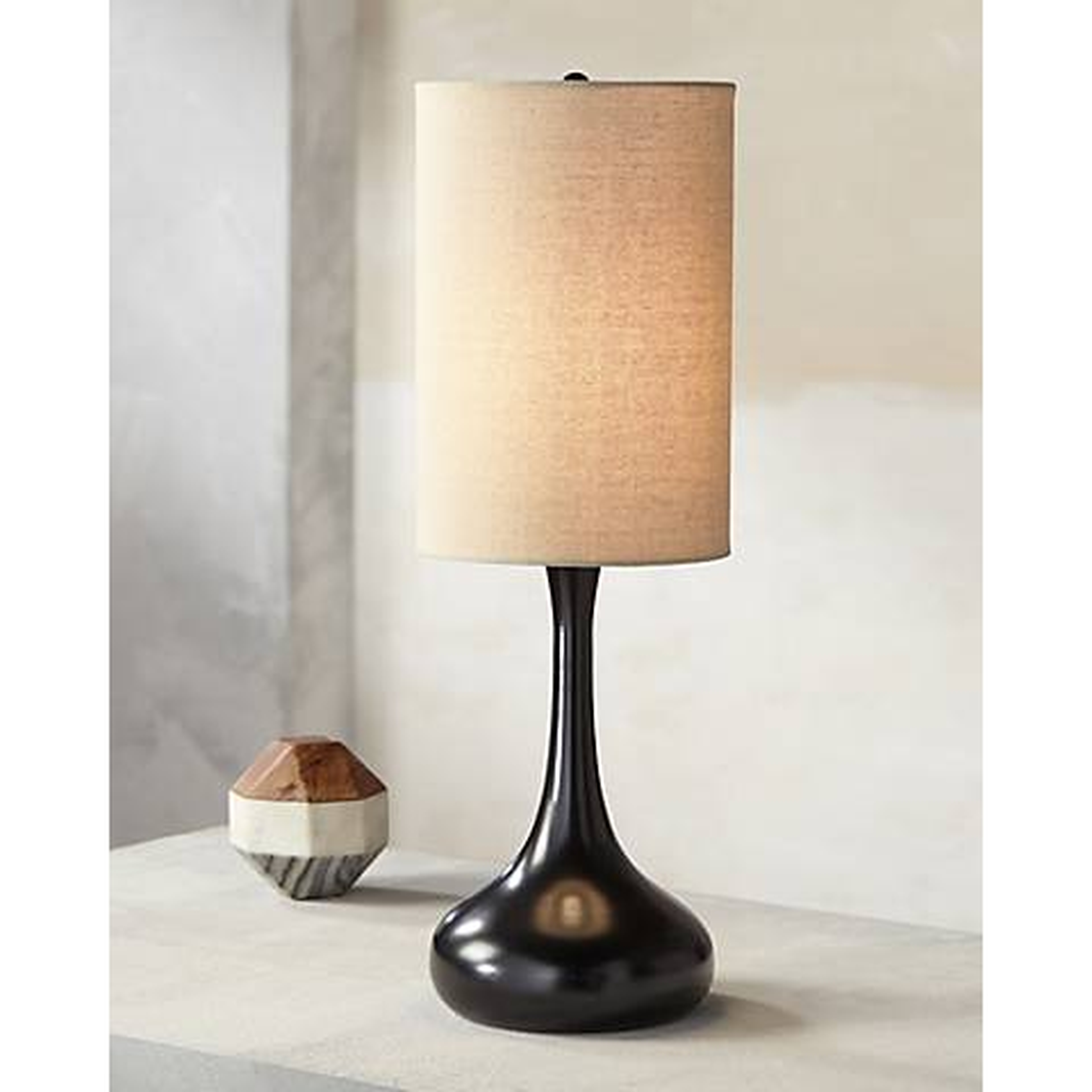360 Lighting Droplet 24 1/2" Tan and Espresso Bronze Modern Table Lamp - Lamps Plus